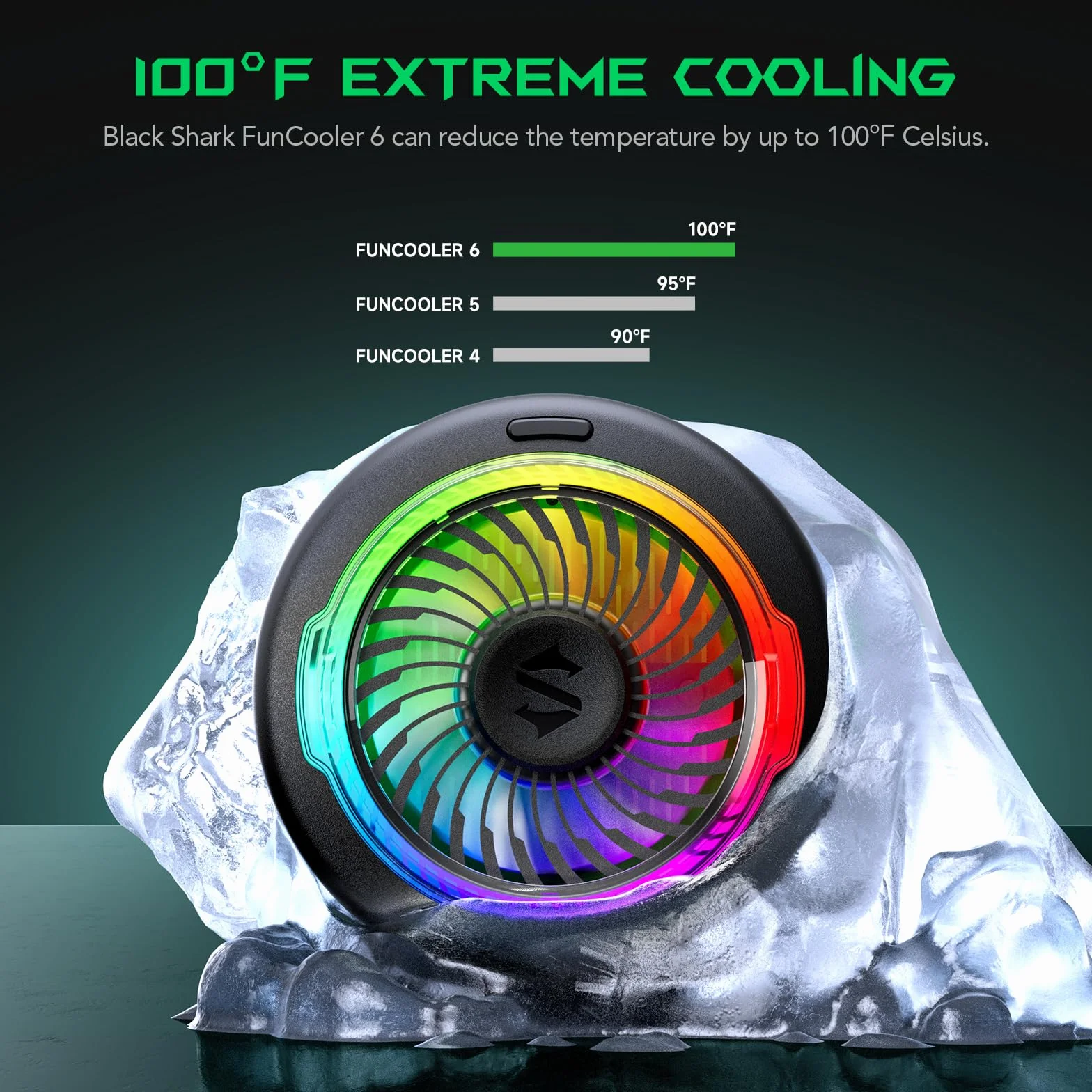 Black Shark FunCooler 6 Magnetic Phone Cooler do gier, przenośny wentylator chłodzący do telefonu komórkowego z oświetleniem RGB, wentylator chłodzący do telefonów komórkowych iPhone, seria