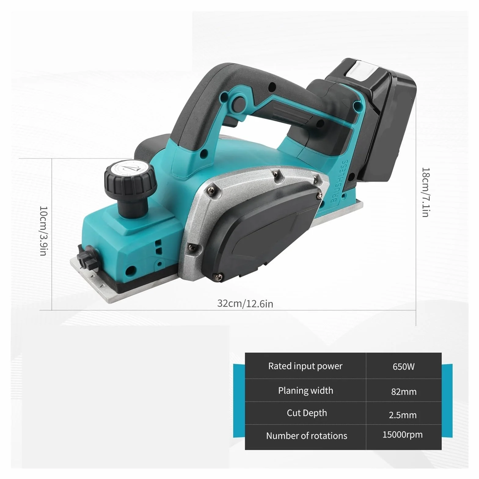 Strug ręczny strug do drewna, strug elektryczny, szerokość 82 mm, 15 000 obr./min, moc 650 W, głębokość cięcia 2,5 mm, ergonomiczny uchwyt do majsterkowania i produkcji desek