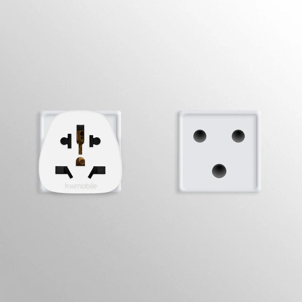 kwmobile 2 x adapter podróżny typu D - 2x uniwersalny adapter wtykowy - złącze India Sri Lanka - Złącza wtykowe białe