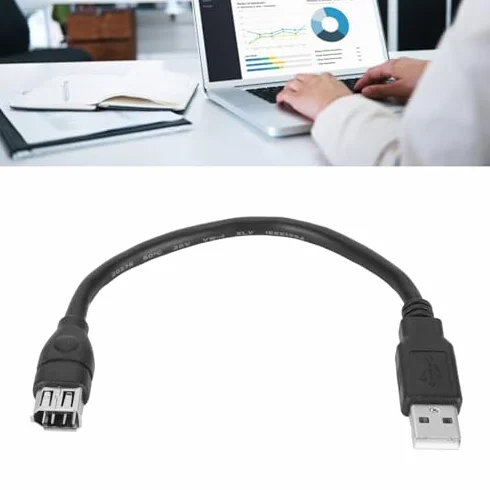 KIMISS Firewire 400 na USB Adapter 1394 6-pin żeński USB 2.0 AM Kabel IEEE1394 Czarny