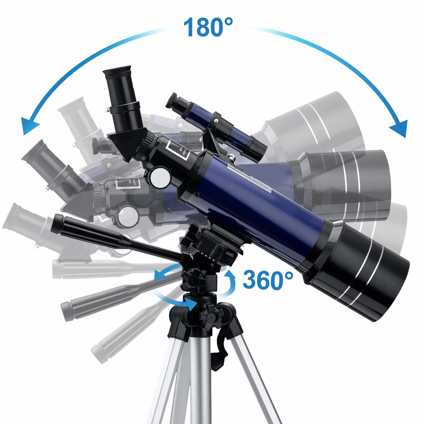 Teleskopy do astronomii, Pro 400-70 mm, refraktor teleskopowy dla początkujących dorosłych i dzieci, z regulowanym statywem, migawką zdjęć, 4 filtrami księżycowymi, uchwytem na adapter do telefonu i plecakiem