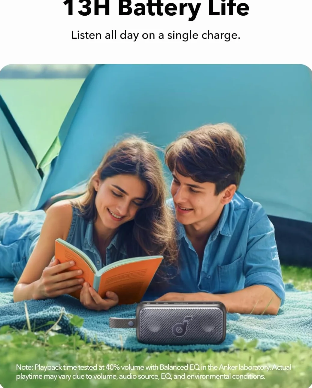 soundcore Motion 300 Bezprzewodowy przenośny głośnik Hi-Res z technologią BassUp, głośnik Bluetooth z technologią SmartTune, dźwięk stereo 30 W, IPX7, do ogrodu i pieszych wędrówek (czarny)
