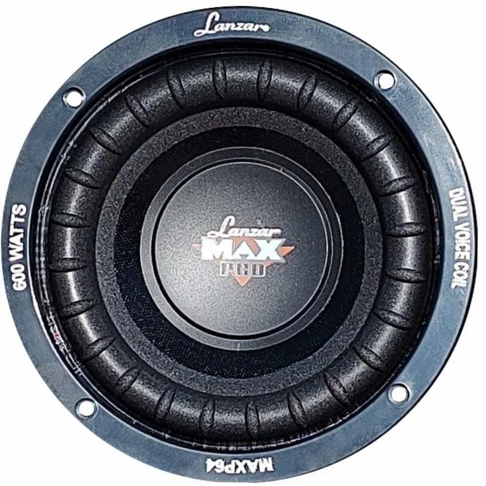 1 subwoofer do LANZAR MAX PRO MAXP64 6,5" 16,5 cm 165 mm 300 watt rms 600 watt max pojedyncza cewka 4 omy pokrywa bagażnika drzwi samochodu, 1 sztuka + element mocujący