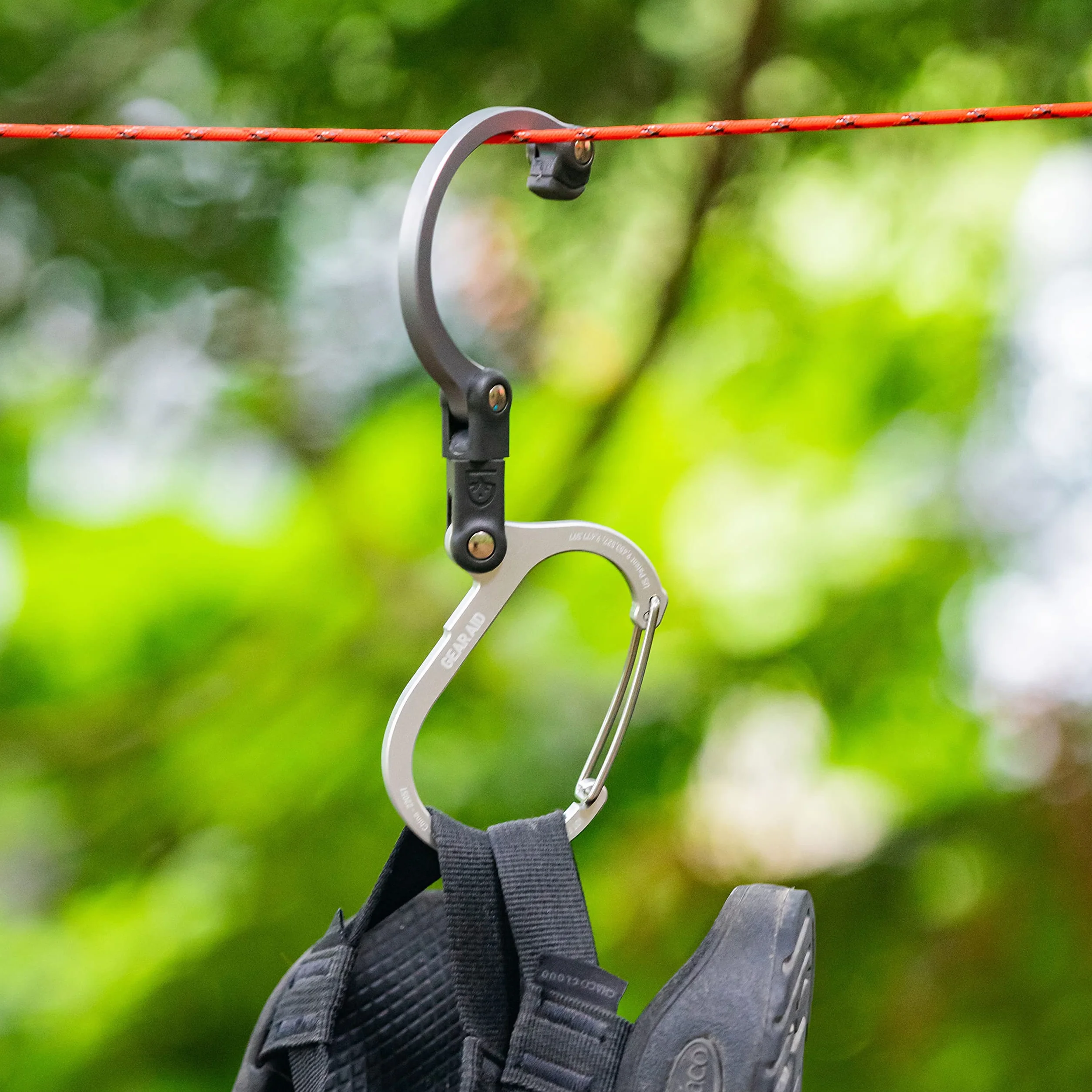 Gear Aid HEROCLIP Karabińczyk i haczyk (średni) na kemping, plecak i organizację garażu, odcień szarości