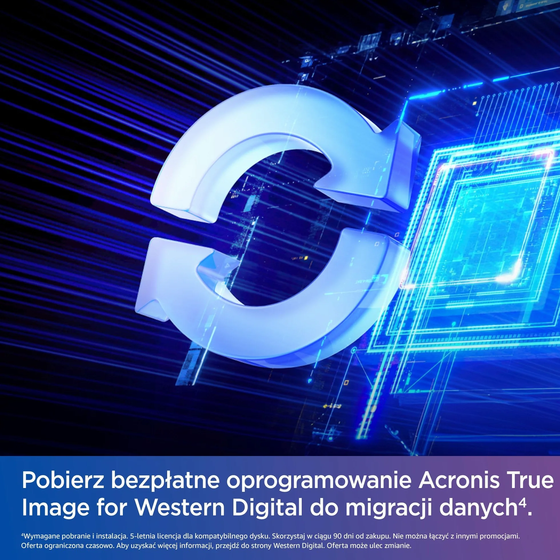 WD Blue SN5000 NVMe SSD 1TB (M.2 2280, prędkość odczytu do 5150 MB/s, PCIe Gen4, technologia nCache, bezpłatne oprogramowanie do migracji danych Acronis True Image)