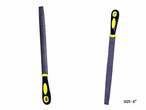 Narzędzia 6-częściowy zestaw pilników z uchwytem (15 cm) | płaskie, okrągłe, półokrągłe, trójkątne, kwadratowe i pilniki do drewna, metalu, majsterkowania i stolarki