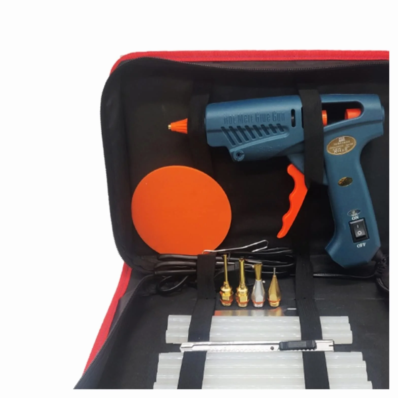 Zestaw pistoletu do klejenia na gorąco Pistolet do klejenia na gorąco 50 W/150 W 100 W dysza miedziana do 11mm klej w sztyfcie rękodzieło domowe DIY klej gorący pistolet torba na narzędzia(4pcs Nozzle