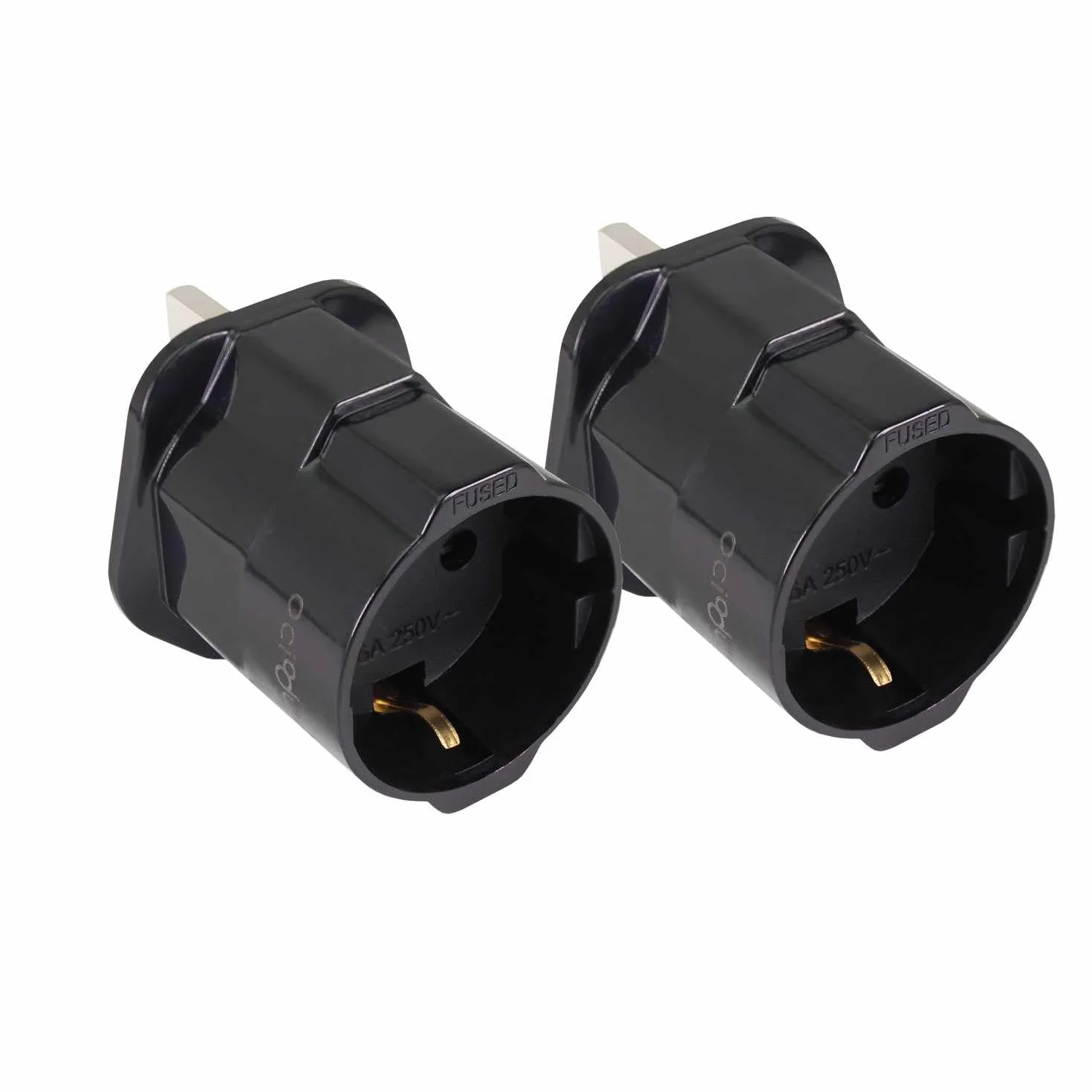 OcioDual Adapter wtyczki brytyjskiej 2X, blokada, czarny