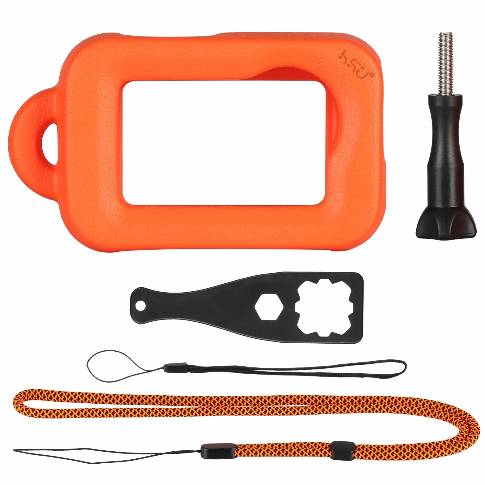 HSU Pływające etui do Osmo Action 5 Pro, akcesoria do Osmo Action 4/3, sportów wodnych, surfingu, pływania, nurkowania (pomarańczowe)