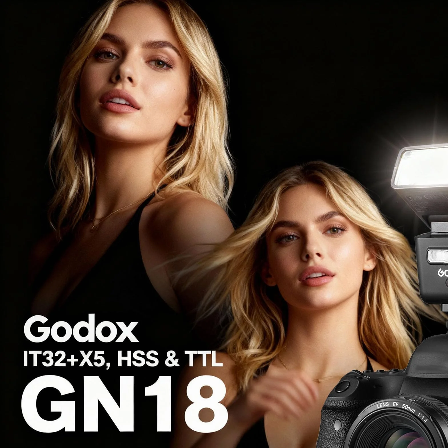 Godox iT32 TTL Lampa Błyskowa 2.4GHz HSS 1/8000s Ekran Dotykowy LED Akumulator