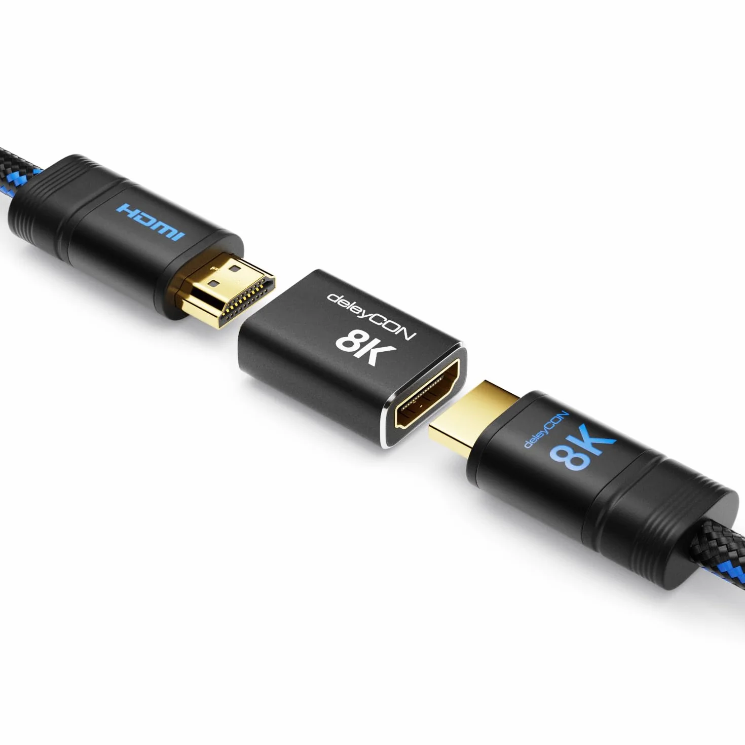 deleyCON Złączka HDMI 2.1 8K 48G Ultra High Speed Adapter Czarny