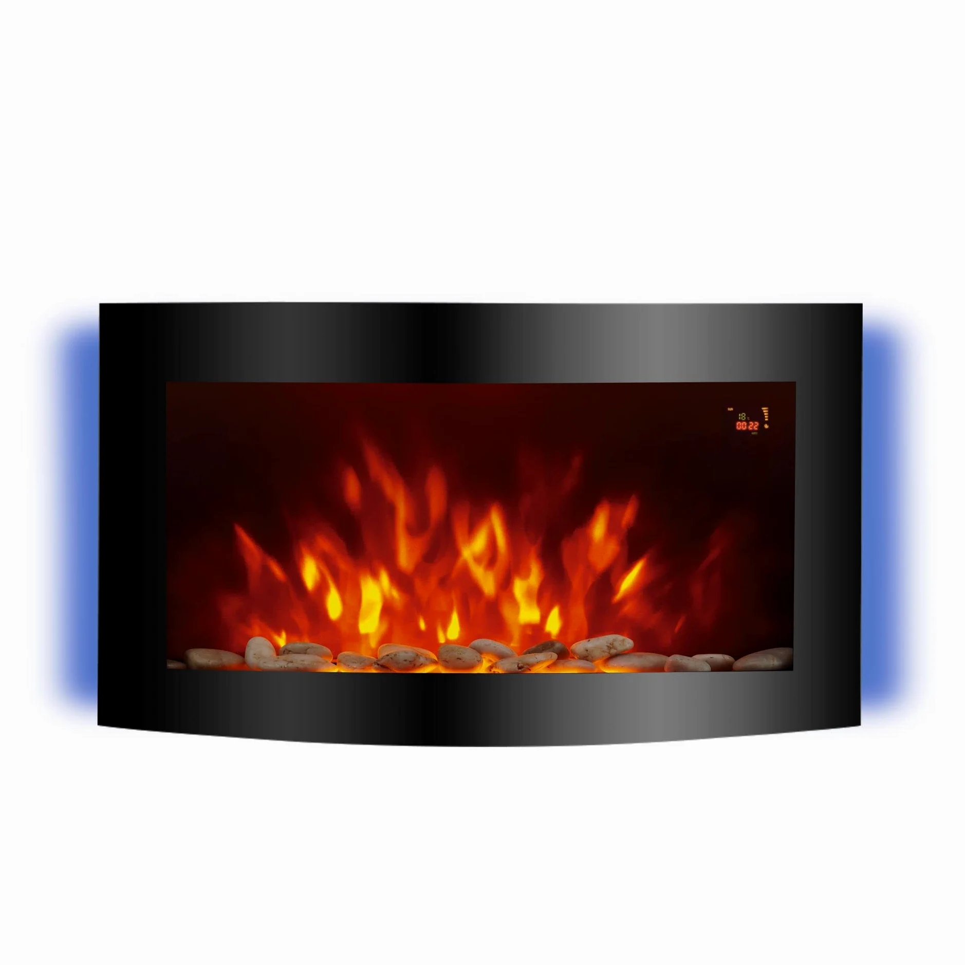 El Fuego® Kominek elektryczny Zürich 2", z oświetleniem LED (7-kolorowy), w zestawie pilot zdalnego sterowania, energooszczędny, 1000/2000 W, kominek dekoracyjny
