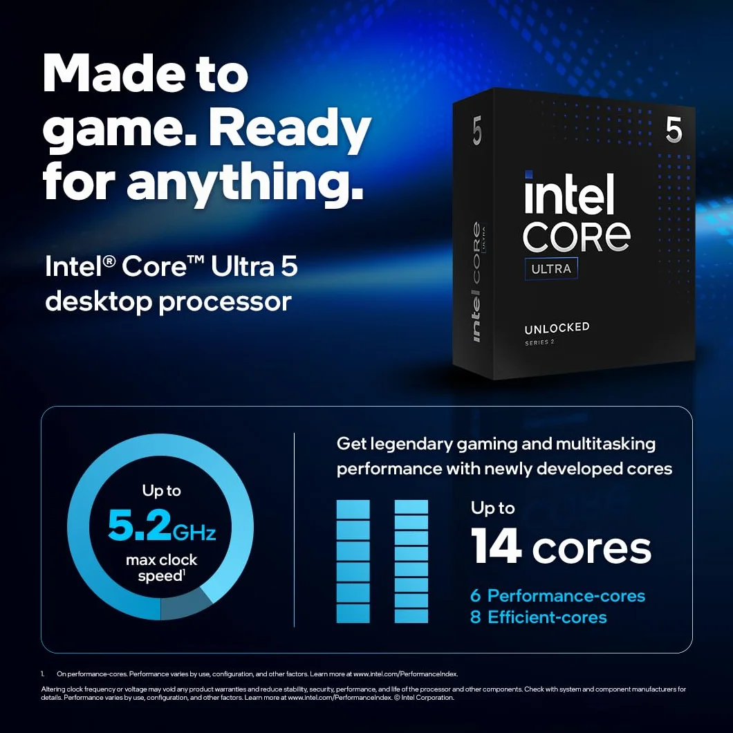 Intel Core Ultra 5 245KF Procesor LGA1851 Box 14 rdzeni 24M Cache