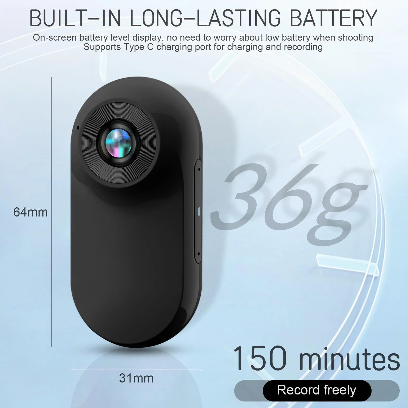 Kamera sportowa 360° Action Cam 1080p 32 GB mini na kask magnetyczna