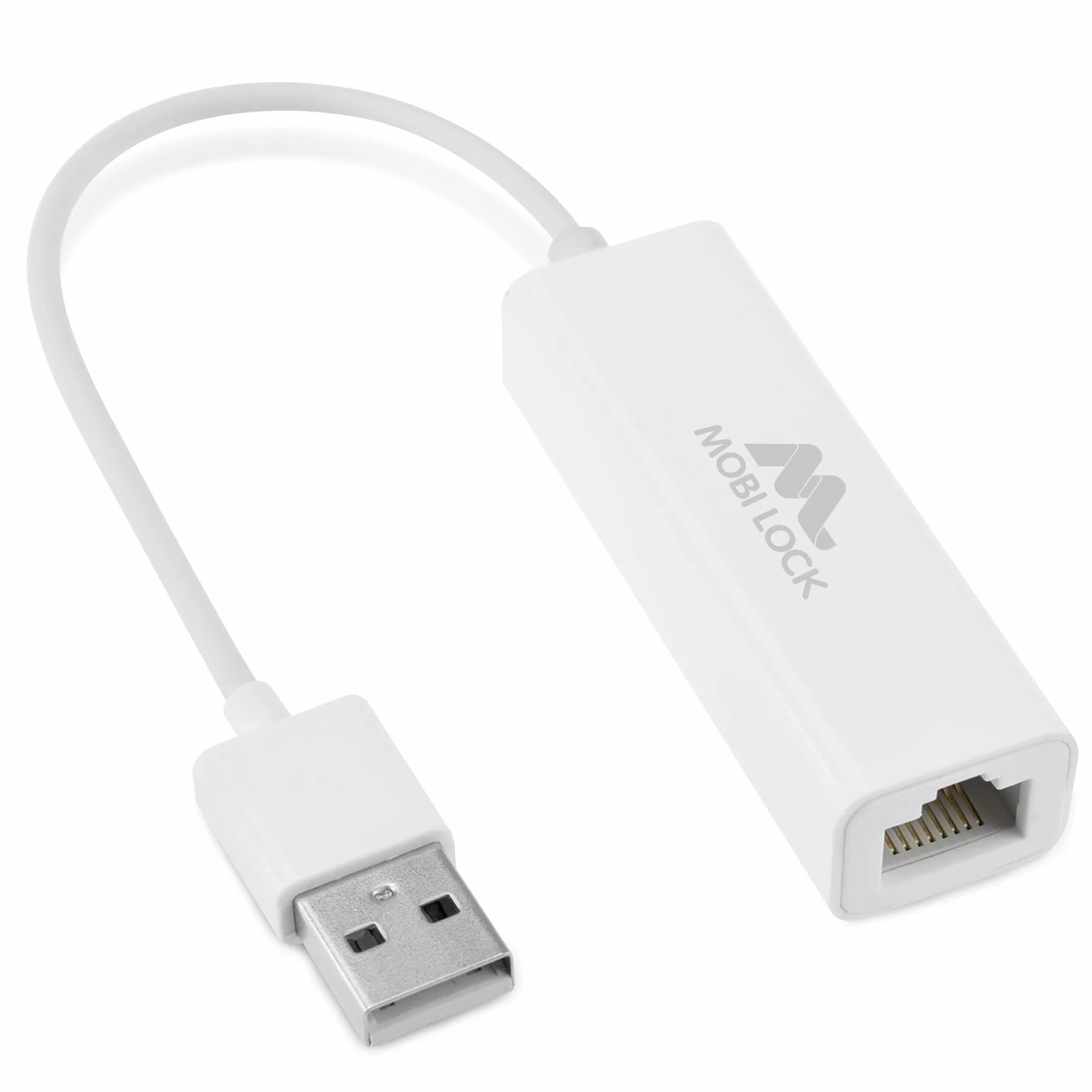 Adapter Sieciowy USB Ethernet Kompatybilny z USB 2.0, Windows 7-11, Mac OS X - Mobi Lock