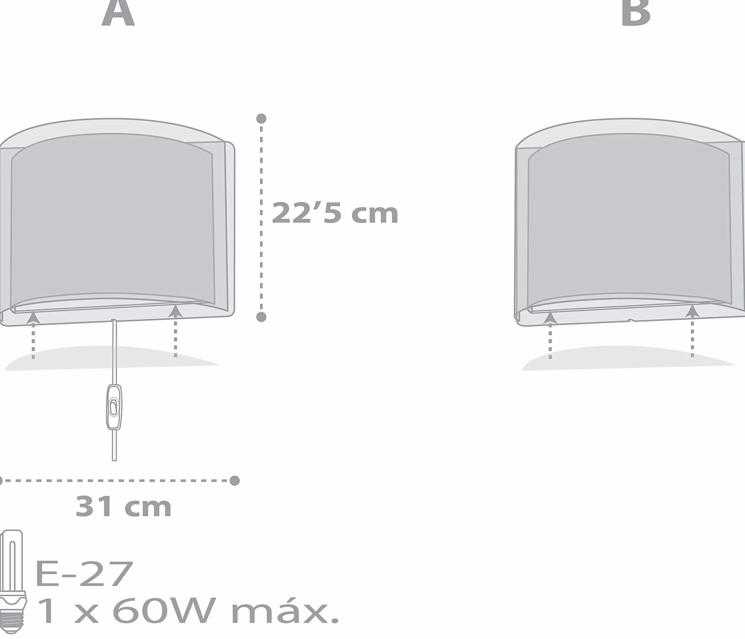 Dalber dziecięca lampa ścienna gwiazdy szara, tworzywo sztuczne, 60 W