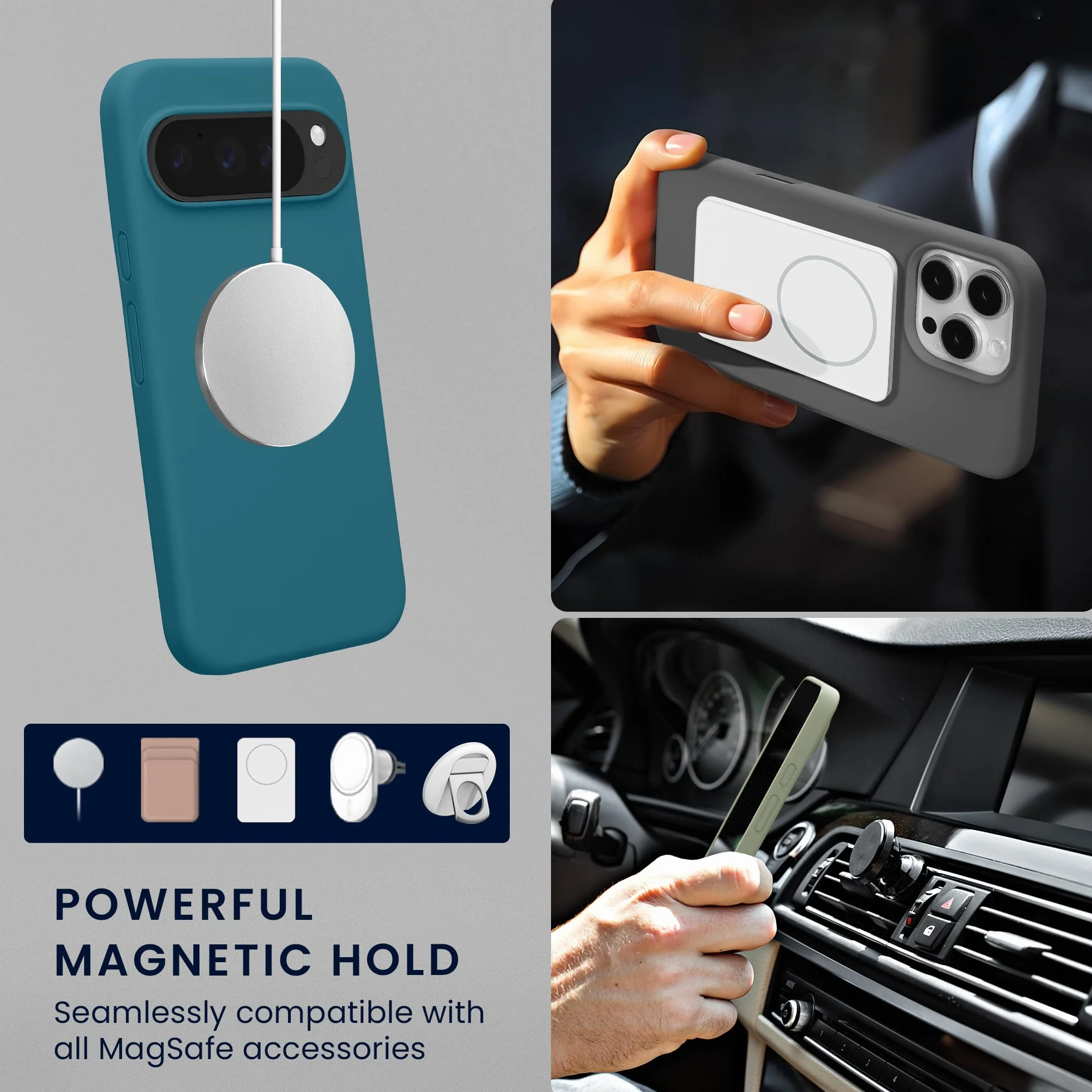 kwmobile etui na Google Pixel 10 / Pixel 10 Pro silikonowe MagSafe matowy