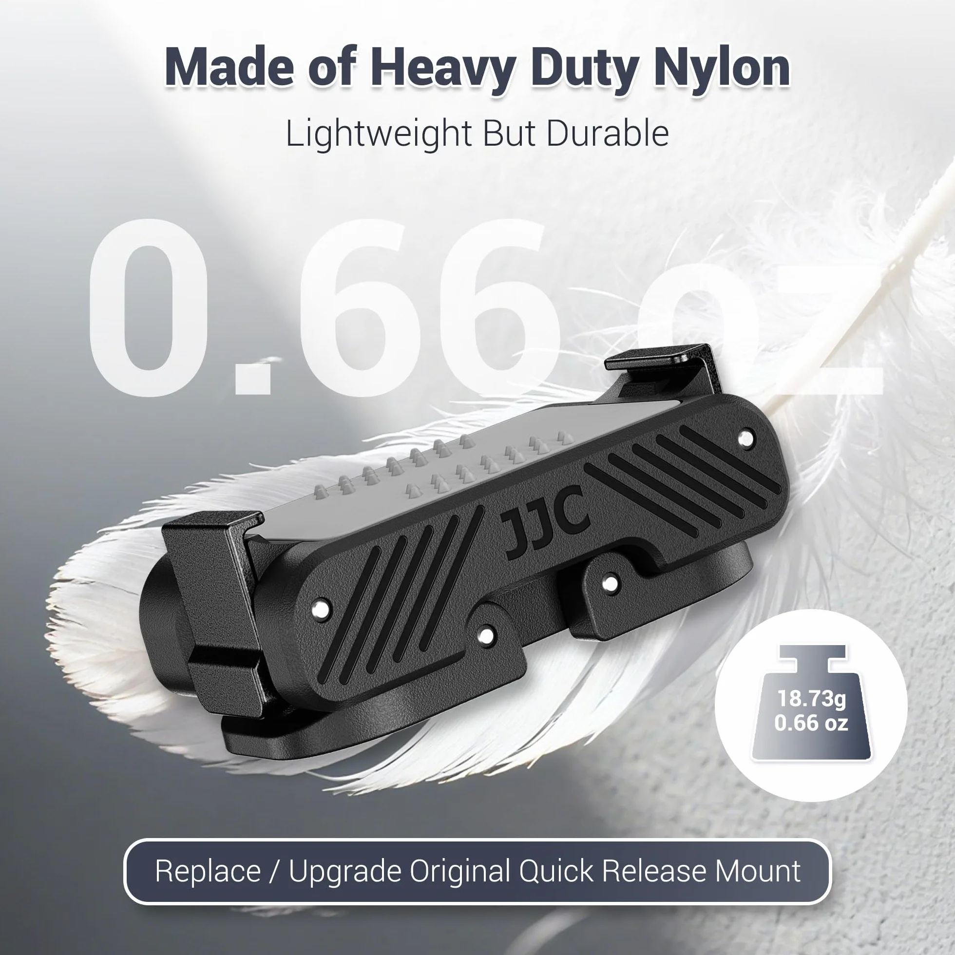 JJC Osmo Nano magnetyczny adapter szybkiego uwalniania do akcesoriów DJI Osmo Action 6 Nano, magnes dwukierunkowy, zastępuje uchwyt szybkiego zwalniania OEM, składane pazury i otwór na śrubę 1/4"-20