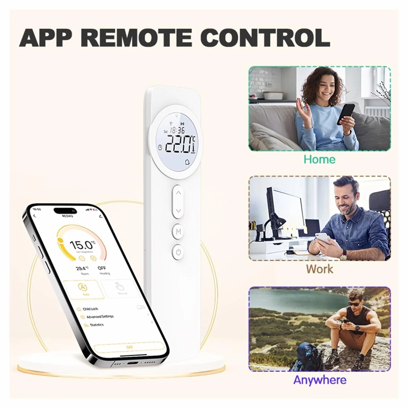 Bezprzewodowy Cyfrowy Termostat WiFi Smart Home Tuya Z Baterią, Termostatem Do Podgrzewania Wody, Kotłem Gazowym I Siłownikiem OszczęDza Energię I Koszty Ogrzewania(RF433 Thermostat Set)