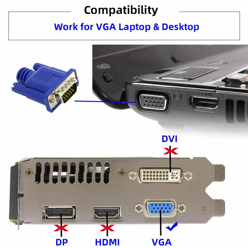 Wirtualny adapter wyświetlacza VGA RGB monitor atrapa wtyczka bez głowy emulator wyświetlacza ducha 1920 x 1080p przy 60 Hz