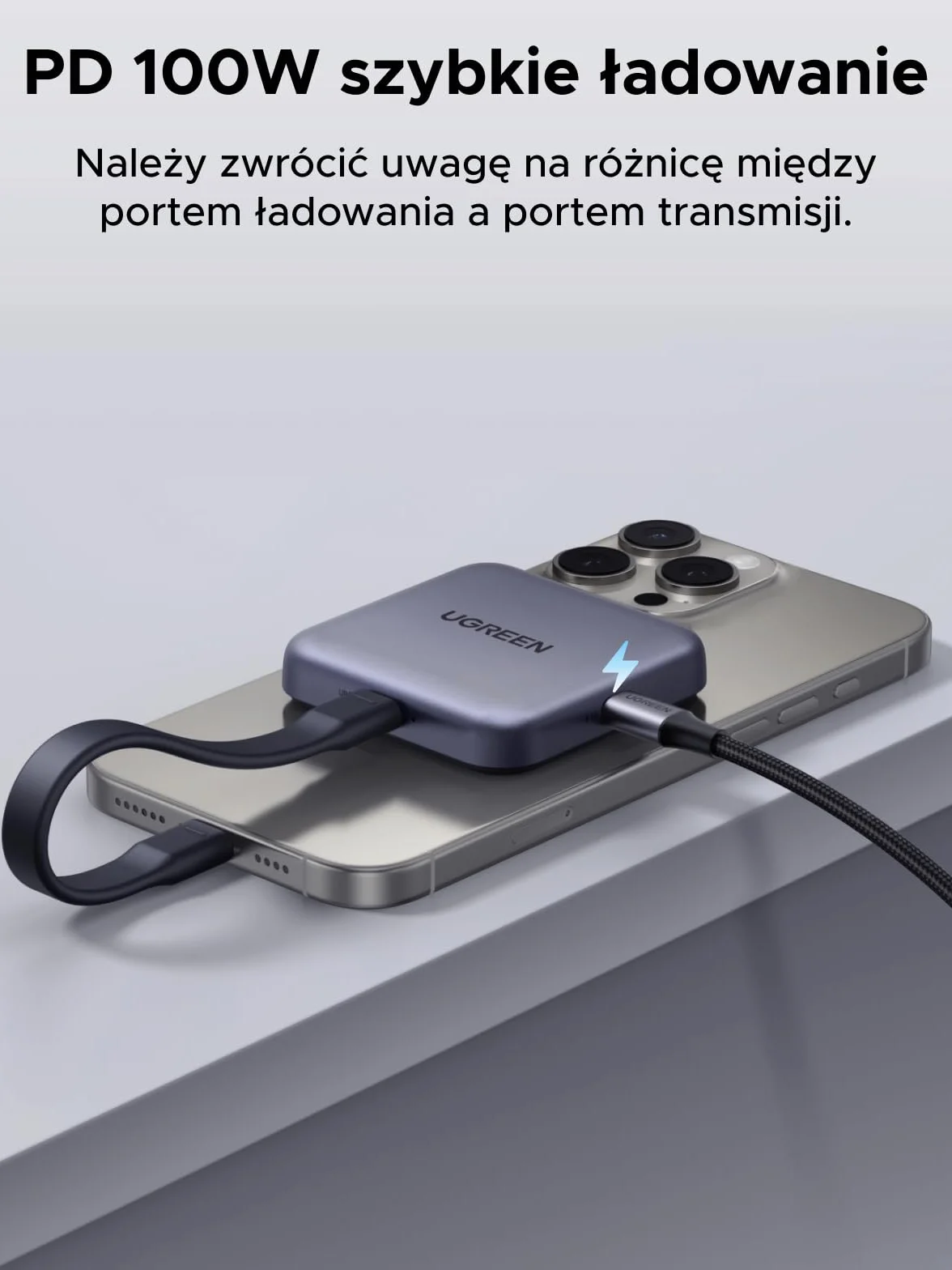 UGREEN USB C Czytnik kart SD Magnetyczny czytnik kart SD 4.0 Czytnik kart pamięci z portem USB C 100 W, transfer danych 312 MB/s Kompatybilny z serią iPhone 17 i innymi urządzeniami