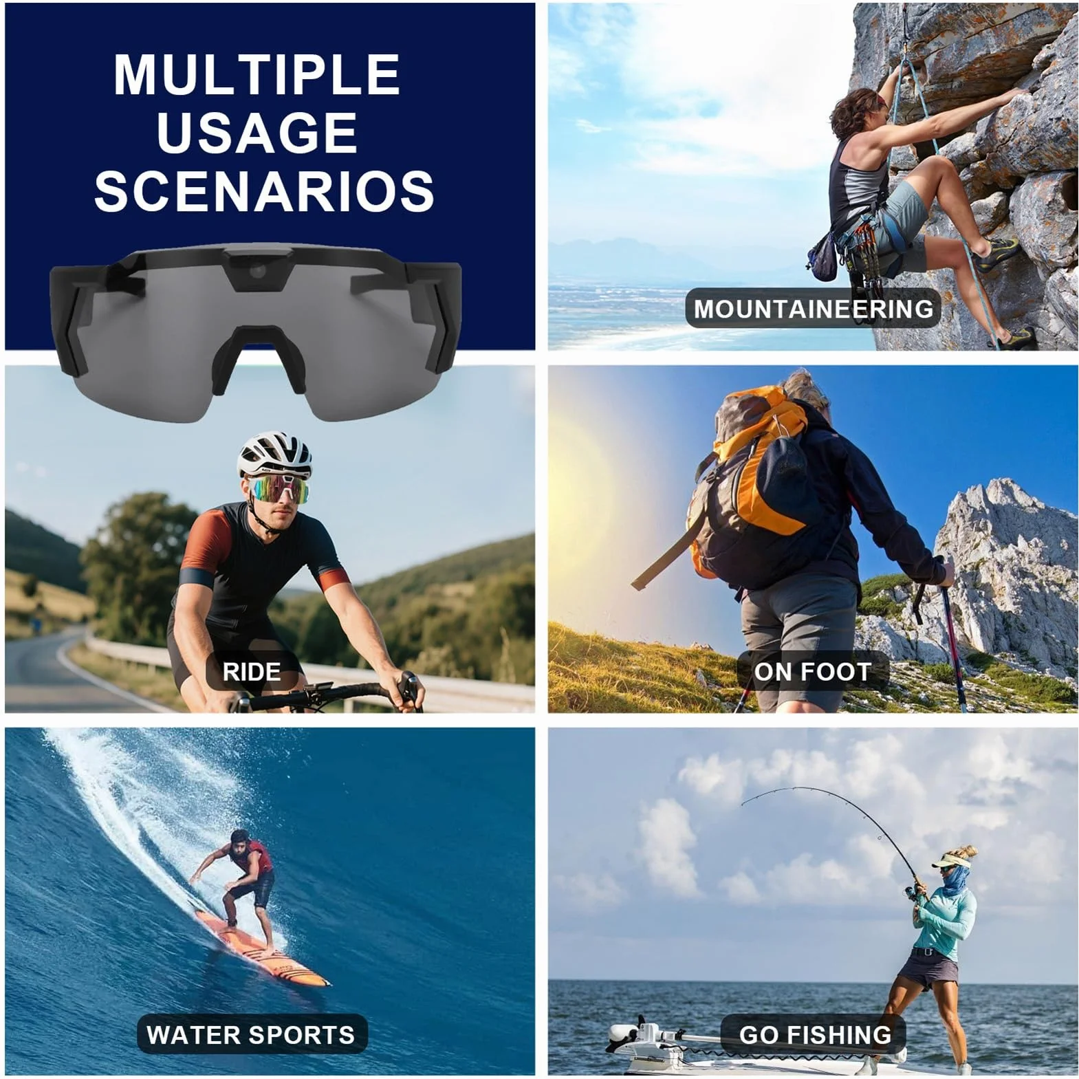 GOWENIC Inteligentne Okulary Przeciwsłoneczne z kamerą, Rejestrator Wideo 1080P 12MP HD z Obiektywem Polaryzacyjnym do Nagrywania Jazdy na Rowerze Filmowanie Sportowe Rejestrowanie życia