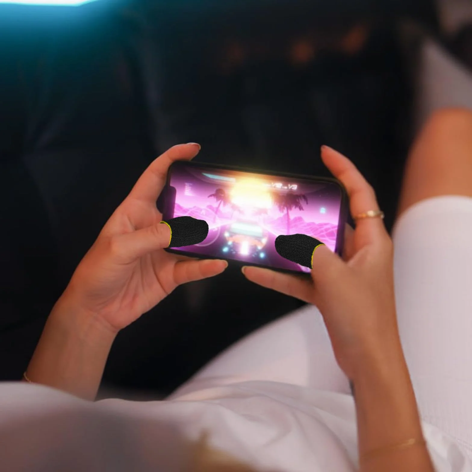Ochraniacze na palce gamingowe z włókna węglowego, oddychające, odporne na pot, do ekranów dotykowych, akcesoria do gier mobilnych
