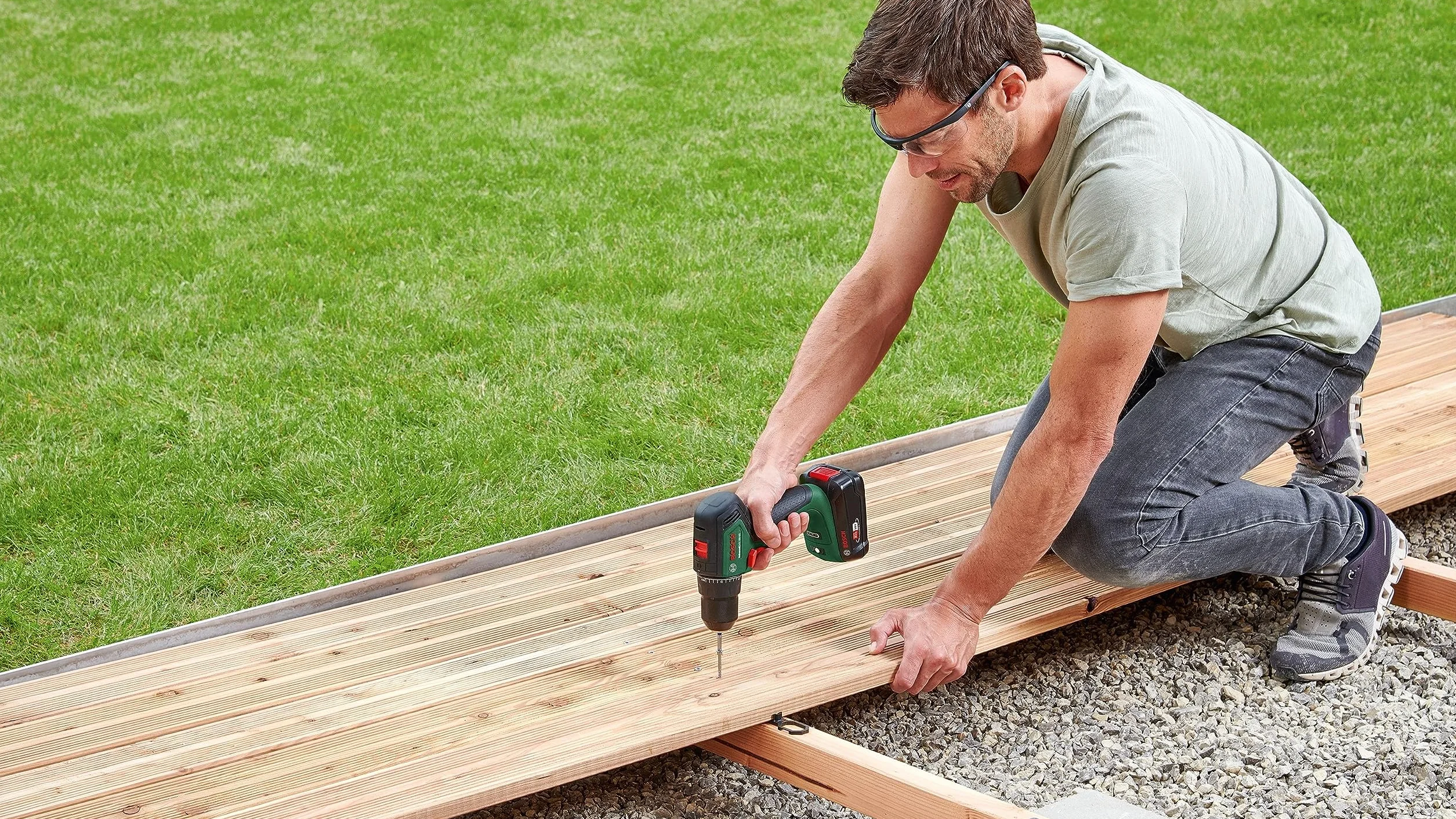 Bosch Home and Garden Universaldrill 18V-60 Wiertarka Akumulatorowa, Zielony/Czarny, 18 V