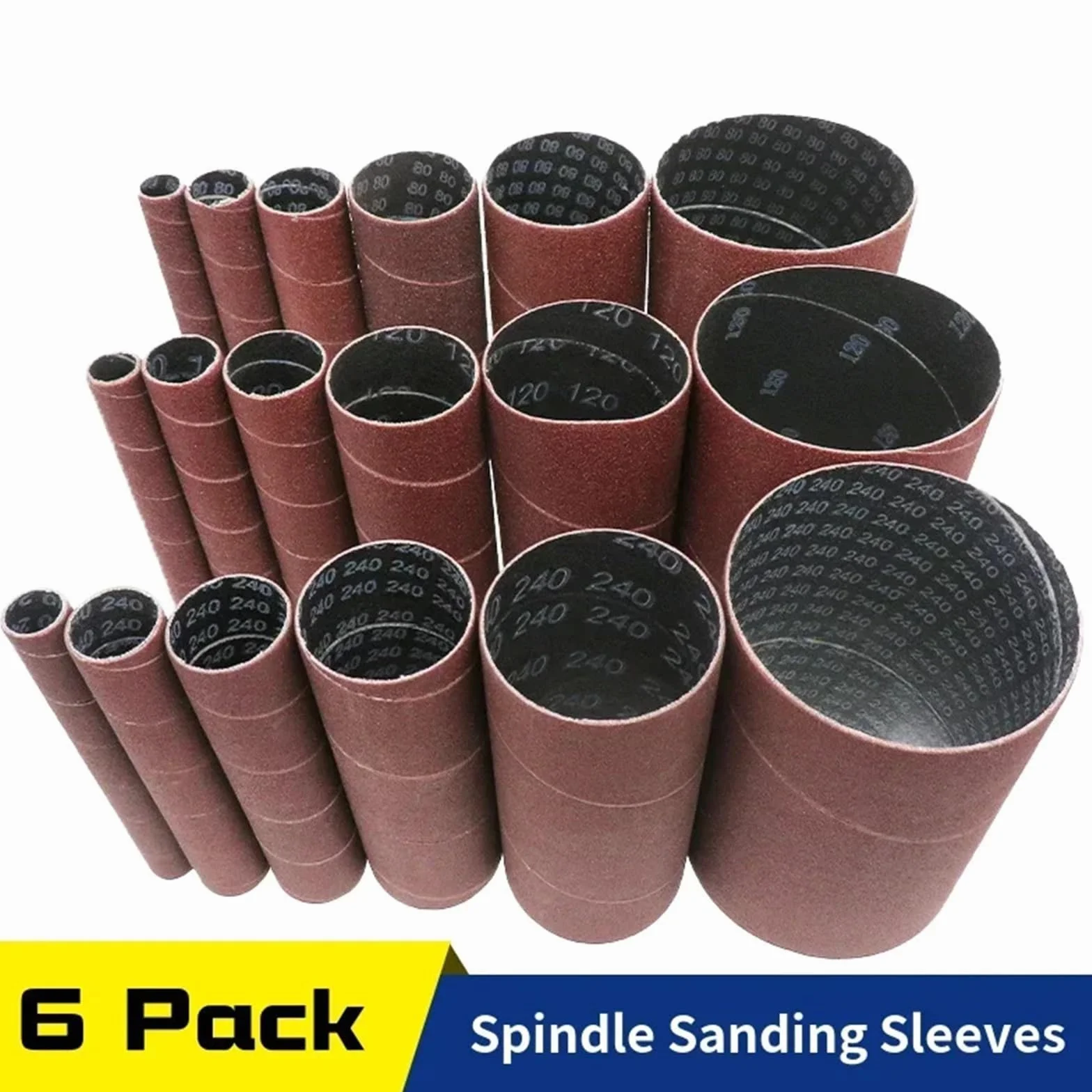 6 Pack Belt Sander Paper Grit: 80/120/240 | 1/2 ″ 3/4″ 1″ 1.5″ 2 ″ 3 ″ Assorted Grit Sandpaper for Metal Woodworking Polishing(3 inch)