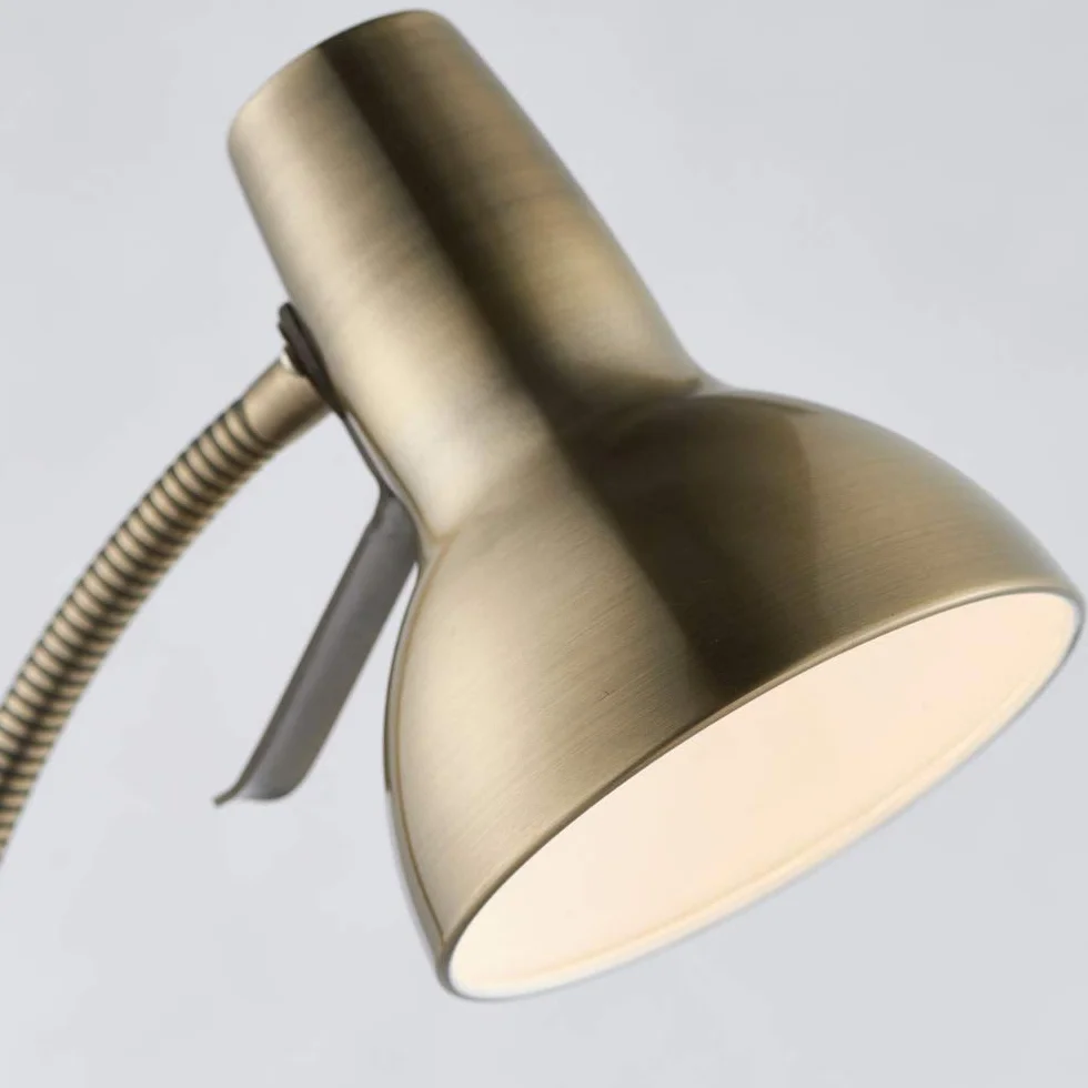 1,6 m regulowana wolnostojąca zakrzywiona lampa podłogowa z łukiem | antyczny mosiądz | 7 W GU10 LED włącznik/wyłącznik nastrojowe oświetlenie | krzesło nad głową światło do czytania salonu salonu salonu | nowoczesny wąski niski profil