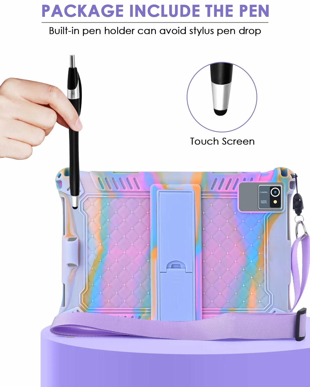 KATUMO Universalne Twarde Etui z Silikonu dla Tabletów 10,1 cali, Etui dla JIKOCXN C30 / DEERTiME E6 / ZONKO/DOOGEE U10 / SKYEGG K11 tabletów 10 cala, z Pióro i Pasek na Ramię