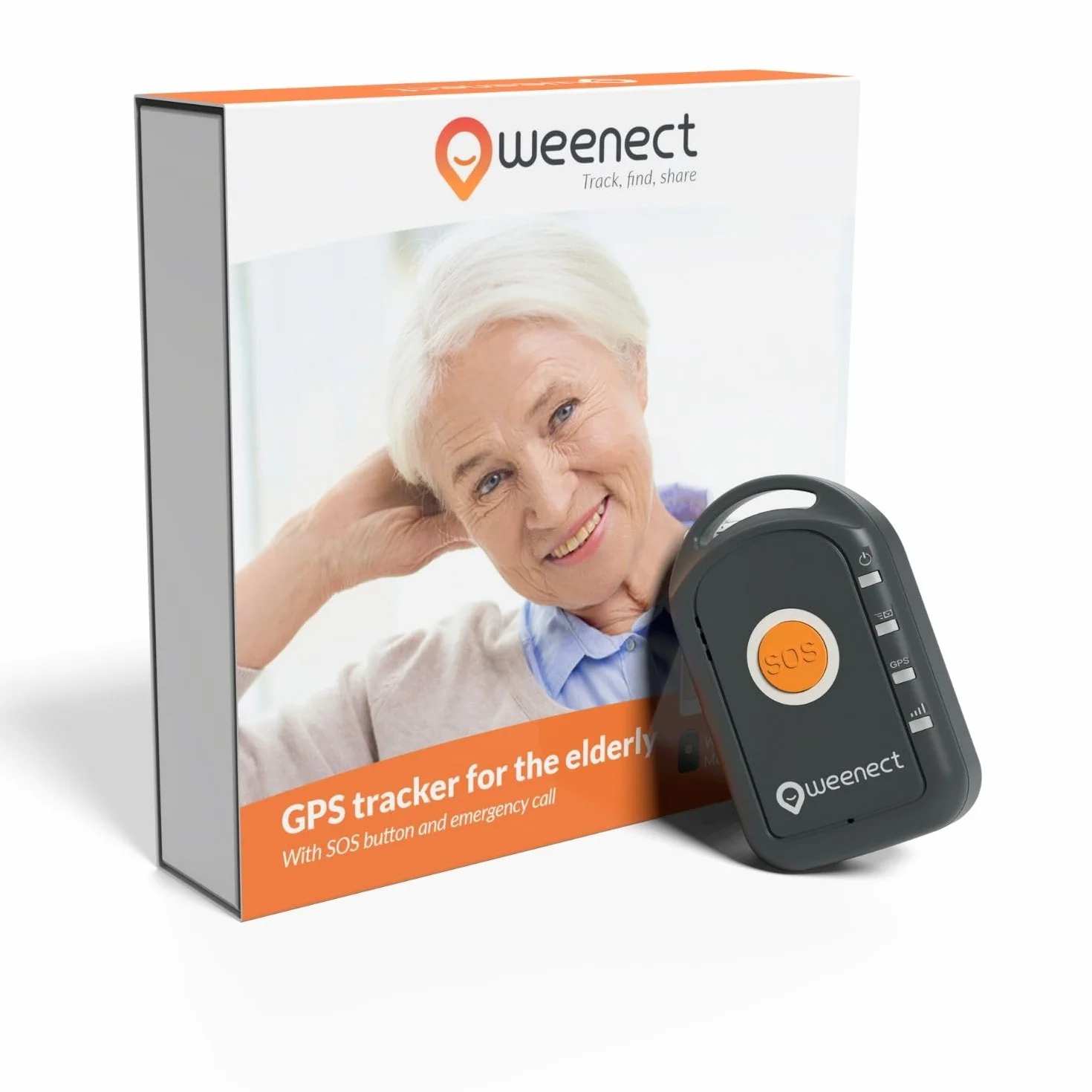 Weenect Przycisk awaryjny GPS dla seniorów 7 dni pracy baterii SOS telefon alarmowy