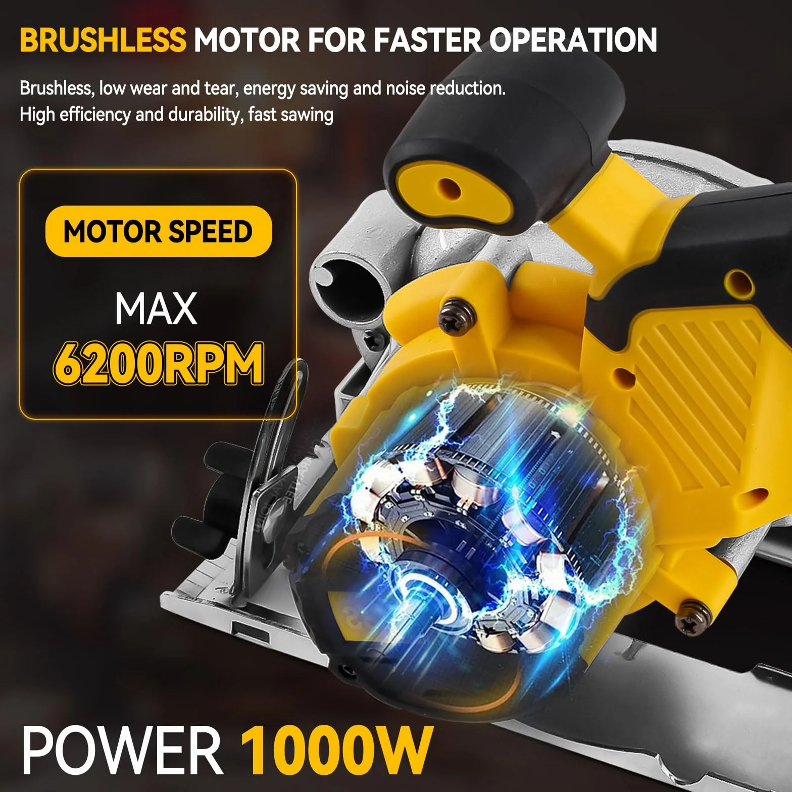 Bezprzewodowa piła tarczowa do piły tarczowej DEWALT 18 V 20 V, 1000 W 6200 obr./min, bezszczotkowa elektryczna piła tarczowa z 3 ostrzami 125 mm, skos 0-45°, głębokość 32 mm, do drewna, miękkiego