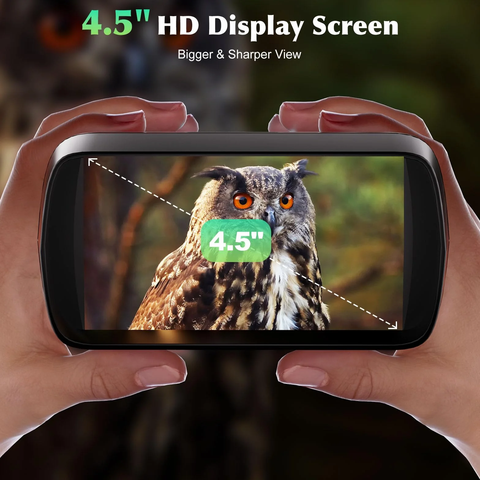 Gogle noktowizyjne, wideo 4K UHD i obraz 36 MP, lornetka noktowizyjna na podczerwień z ekranem 4,5″, akumulator 4500 mAh, karta TF 32 GB, 8-krotny zoom cyfrowy na kemping (czarne)