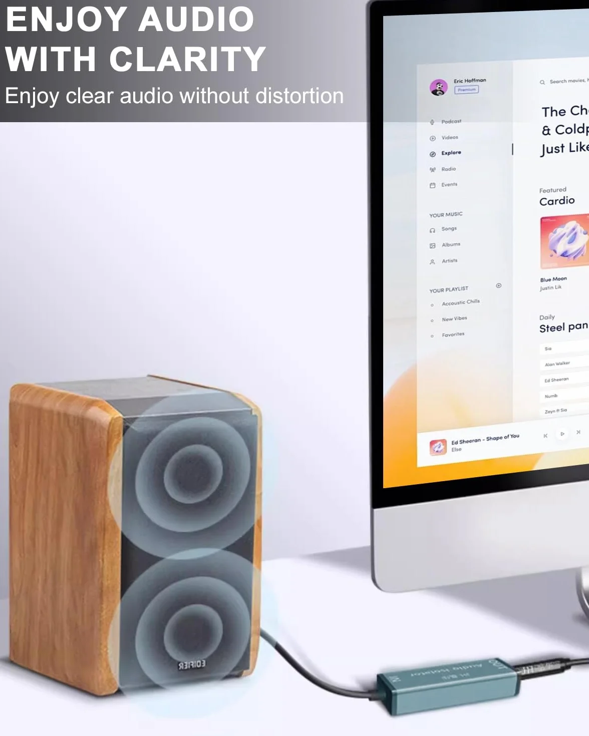 Duttek Izolator szumów z pętlą uziemienia, eliminator szumów Auido, kabel audio jack 3,5 mm, do samochodowego systemu audio/domowego systemu stereo