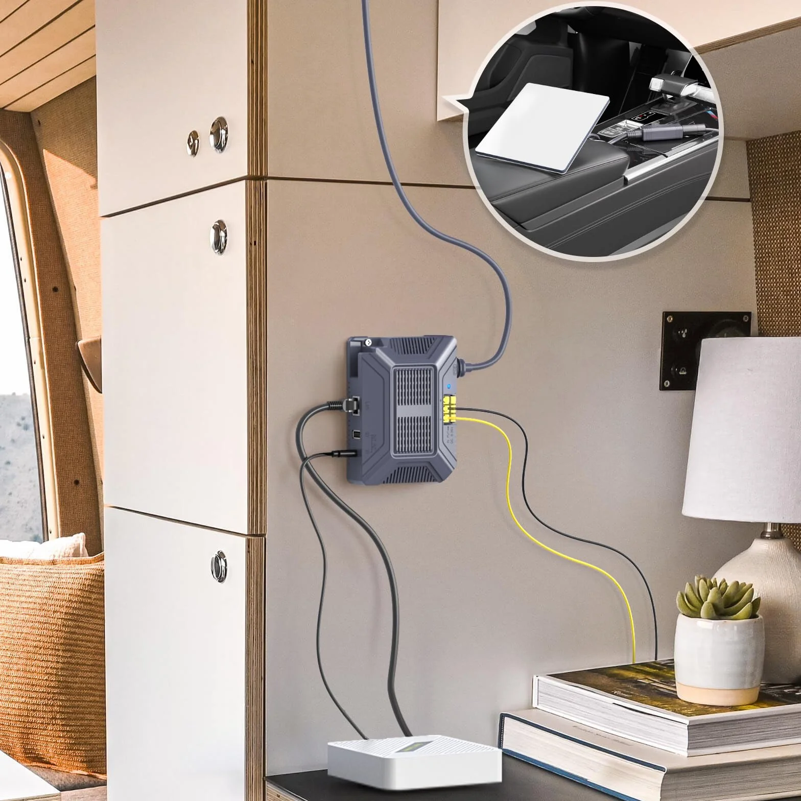 XLTTYWL Starling Adapter 12V, 150W 3 w 1 GigE Pasywny i Ochrona ESD Mini 12 V z wyjściem USB i wyjściem typu C i konwerterem krokowym DC 9-36V/200 W