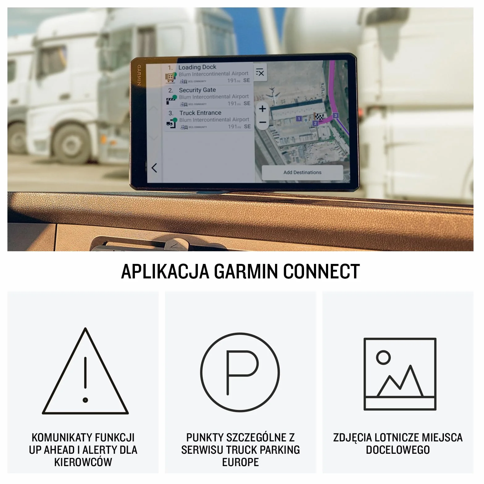 Garmin dēzl LGV1020 Nawigacja GPS 10" Mapy Europy