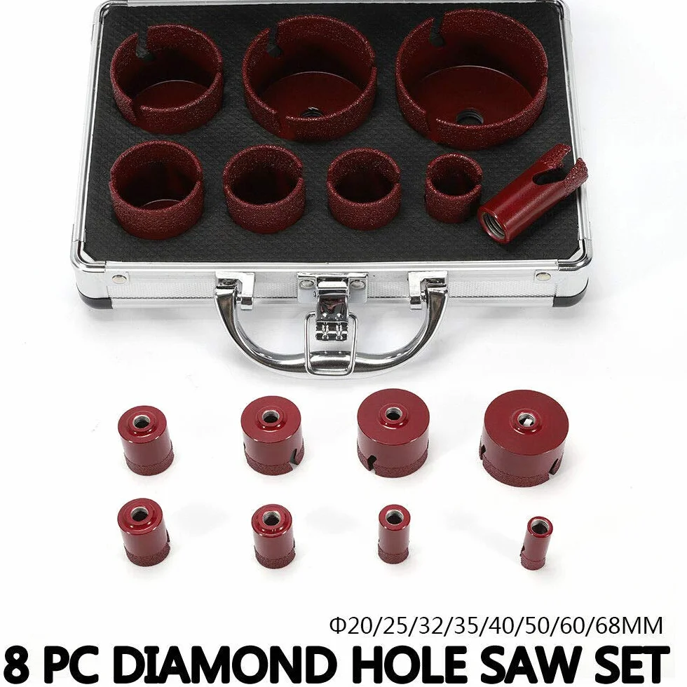 8 szt. M14 diamentowe wiertła koronowe do granitu gresu 20-68 mm