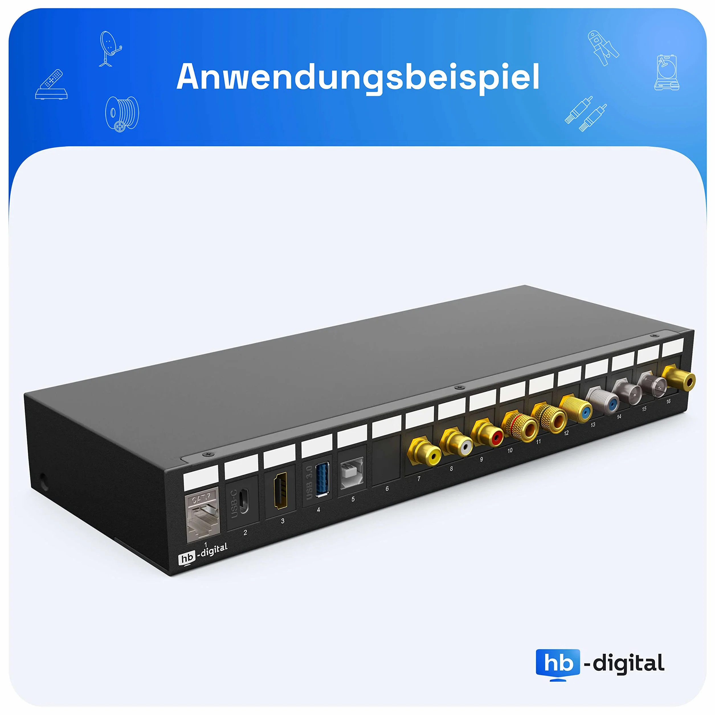 HB-DIGITAL Keystone moduł ze złączem F, gniazdo pozłacane, biały