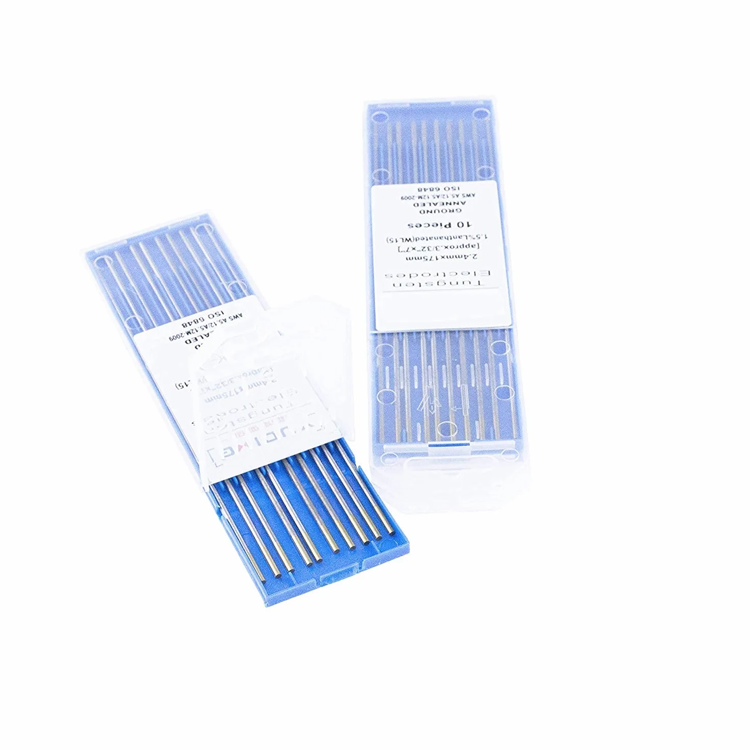 TIG spawane elektrody wolframowe, 1,5% lantan, WL15 (złoty), 2,4 mm x 175 mm z 10 sztuk w opakowaniu