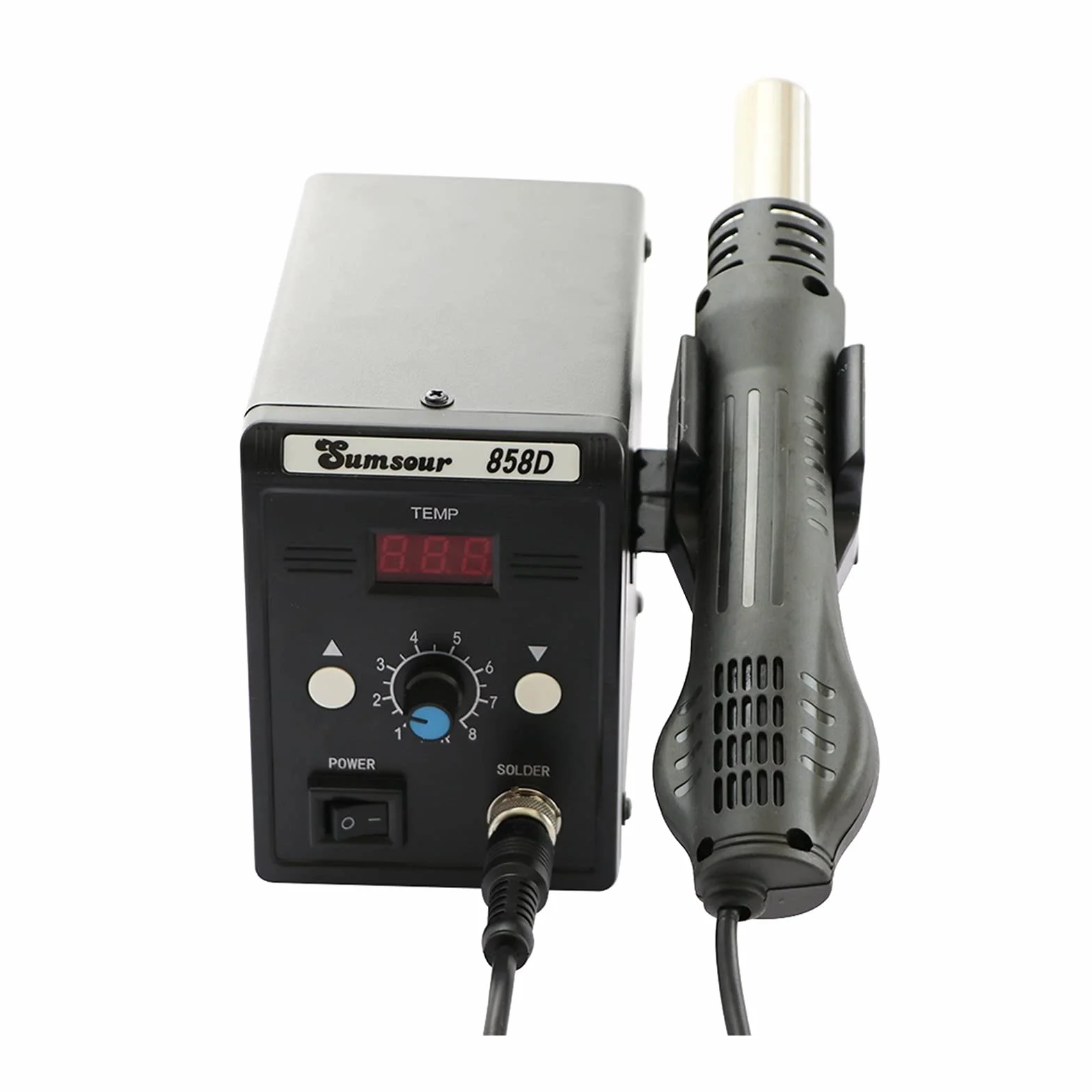 Stacja Lutownicza 858d stacja lutownicza 70 0W 110V / 220V Cyfrowy BGA SMD. Gorące powietrze Lutownia Lutownica Revorning Opetion Repailing Narzędzia(SET-1)
