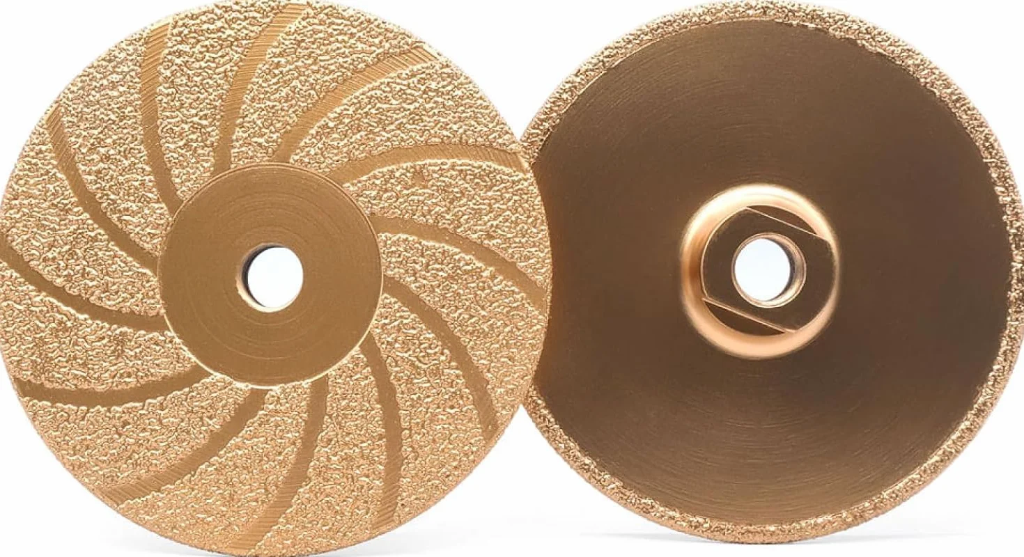 Diamentowe tarcze tnące do szlifierki kątowej， 1 sztuka 5" Lutowana próżniowo diamentowa tarcza szlifierska 125mm Tarcza tnąca do szlifierki kątowej Marmur Granit Kamień, gwint M14(M14 thread)