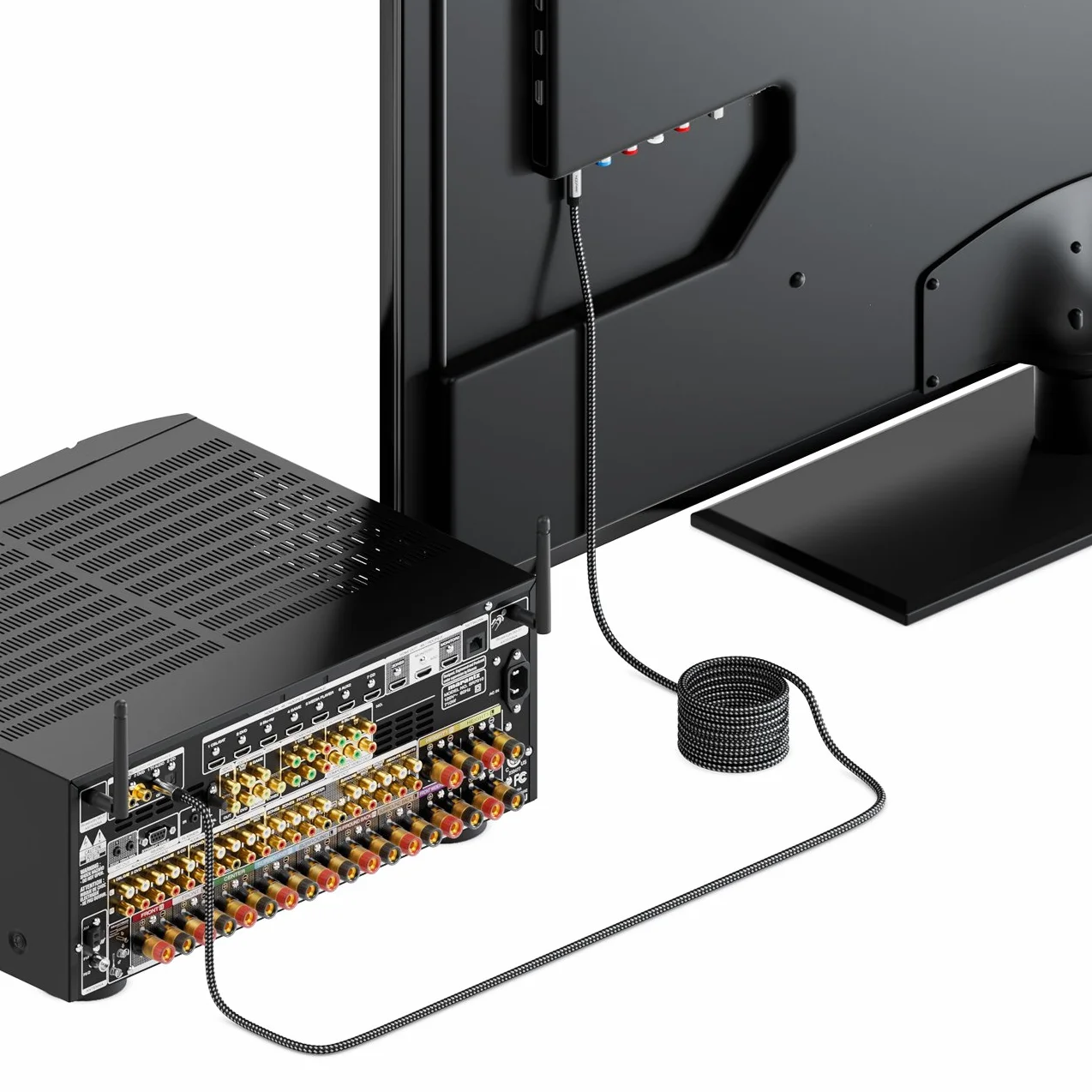 deleyCON 1,5m Kabel Toslink Optyczny Cyfrowy Przewód Audio z Metalowymi Wtykami & Oplot Nylonowy - SPDIF Światłowód