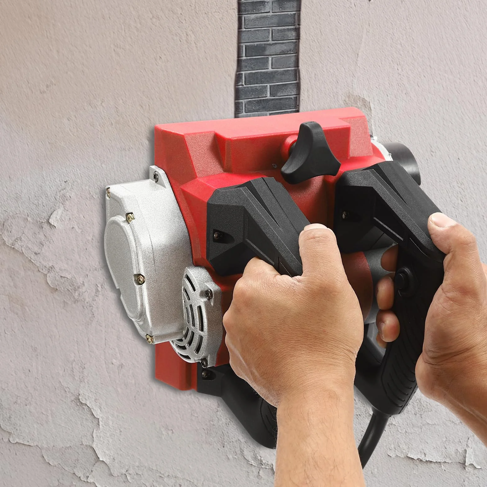 Elektryczna strugarka ręczna, 1300 W, strug ręczny, elektryczna strugarka ścienna, przenośna strug do lakieru z kablem, strug ścienny, regulowana głębokość – głębokość strugania 1-4 mm, szerokość
