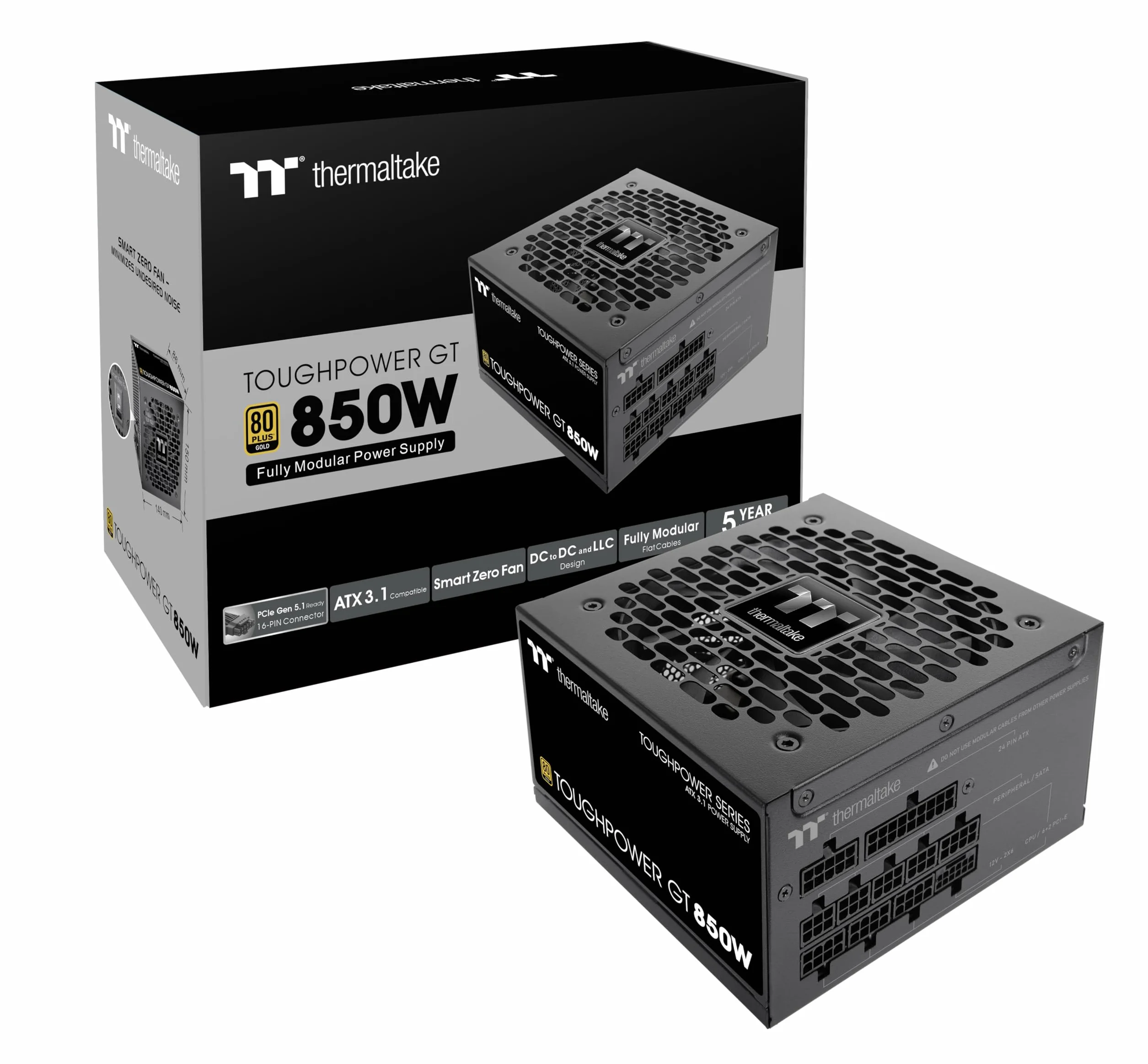 Thermaltake Toughpower GT 850W ATX 3.1 PCIe 5.1 80+ Gold Modular zasilacz