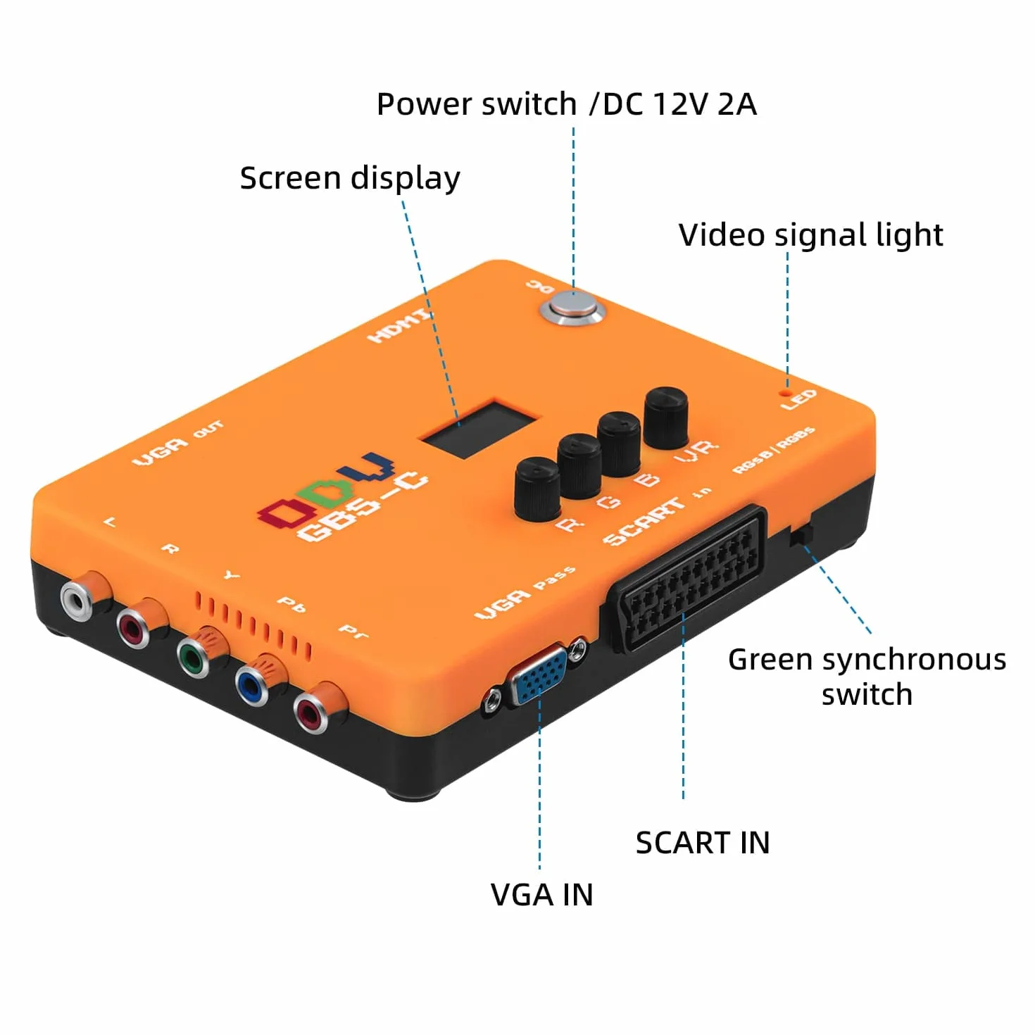 Mcbazel Scart do VGA HDMI 720p 960p 1080p Konwerter do konsoli gier retro