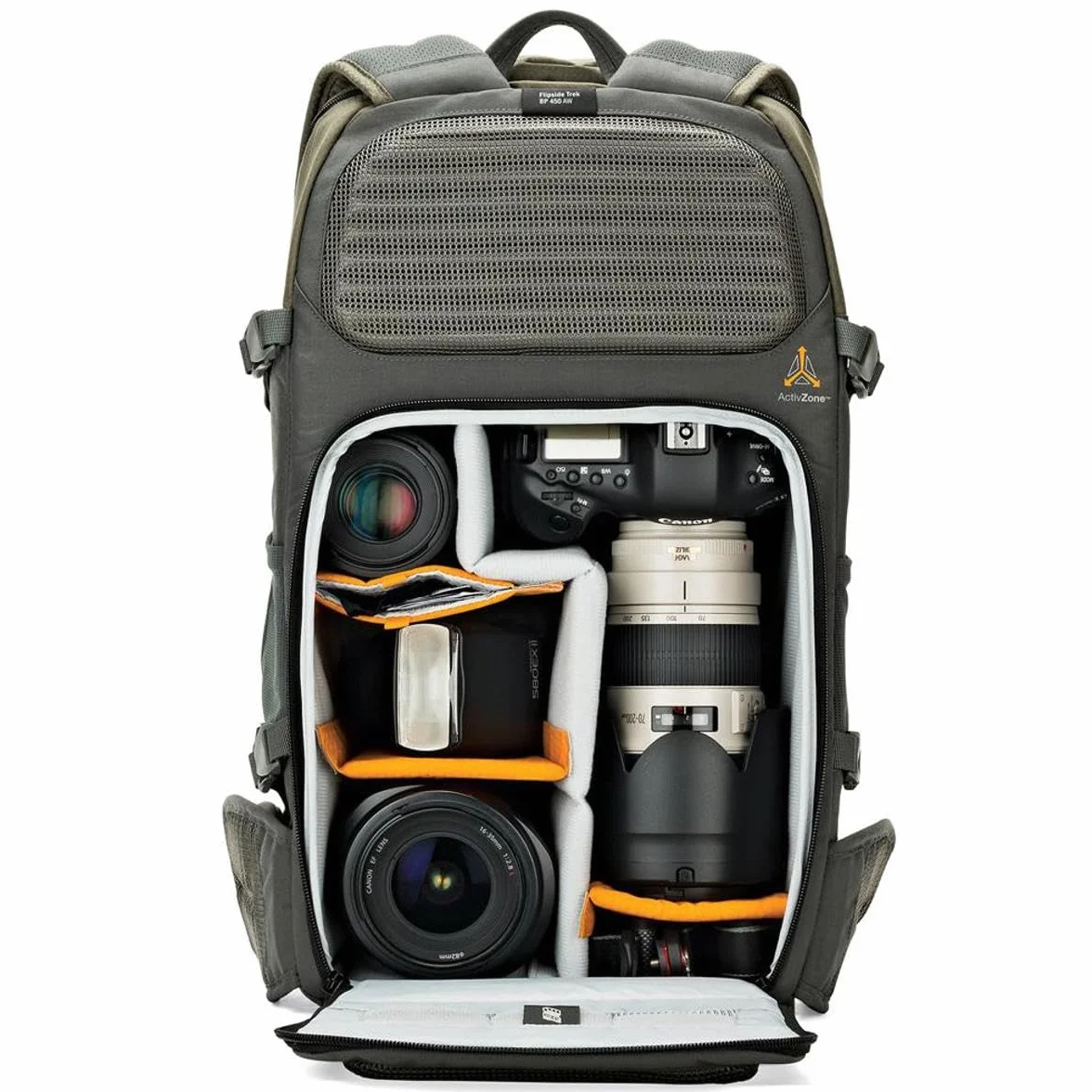 Lowepro Flipside Trek Plecak na Aparat Fotograficzny, Szary/Zielony, 16l