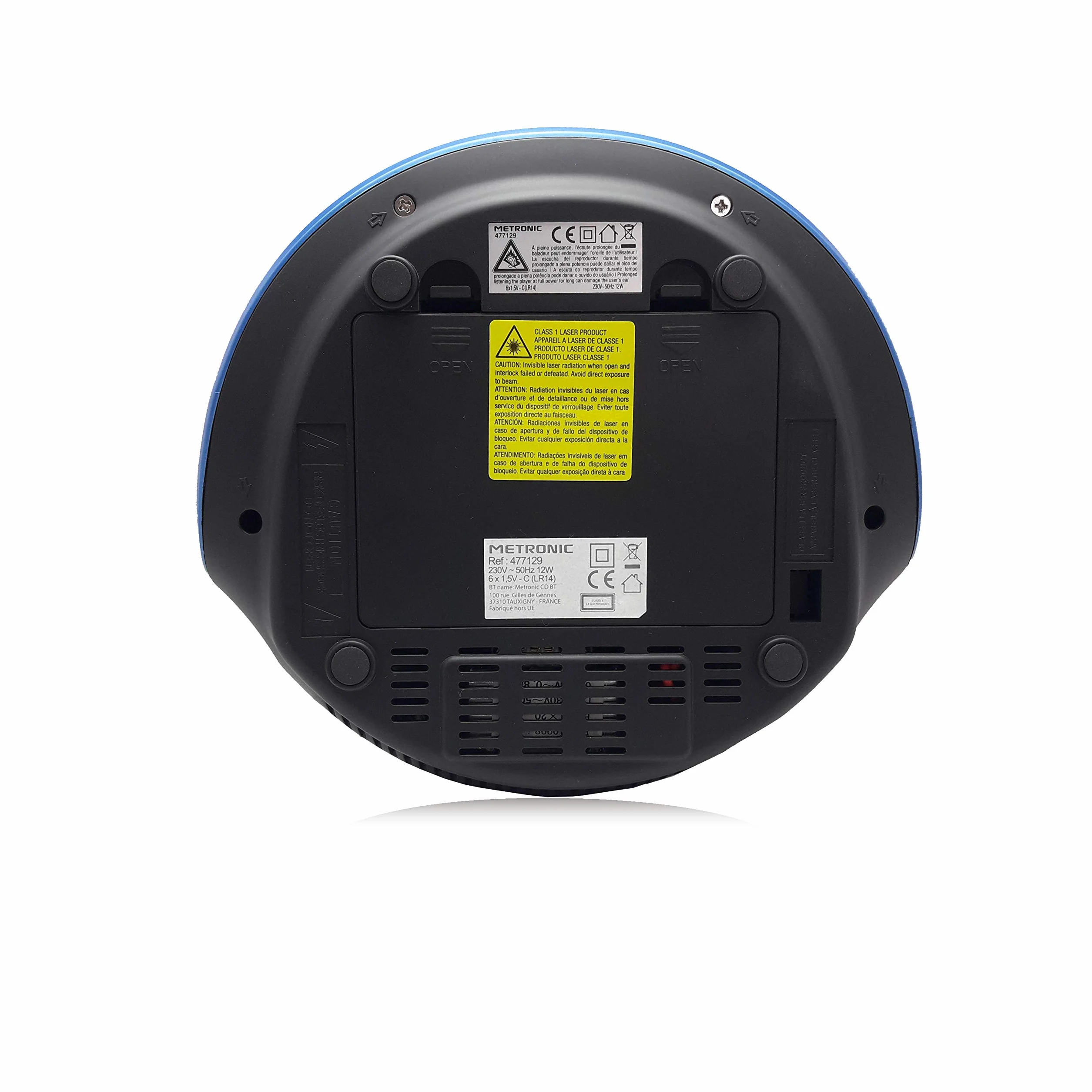 Metronic przenośne radio CD Bluetooth MP3 USB/SD/MMC 2x1W niebieskie