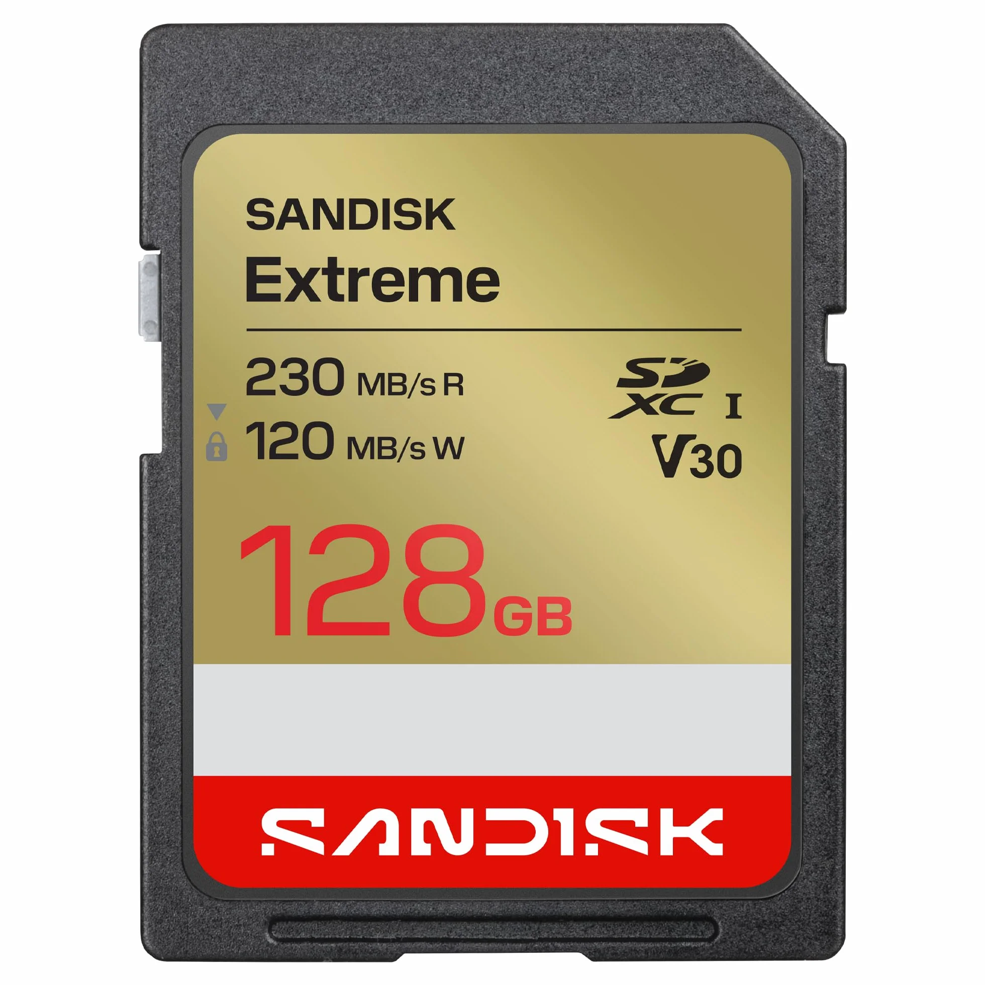 SANDISK Extreme Karta SD UHS-I 128 GB 230 MB/s odczyt 120 MB/s zapis 4K UHD U3 V30