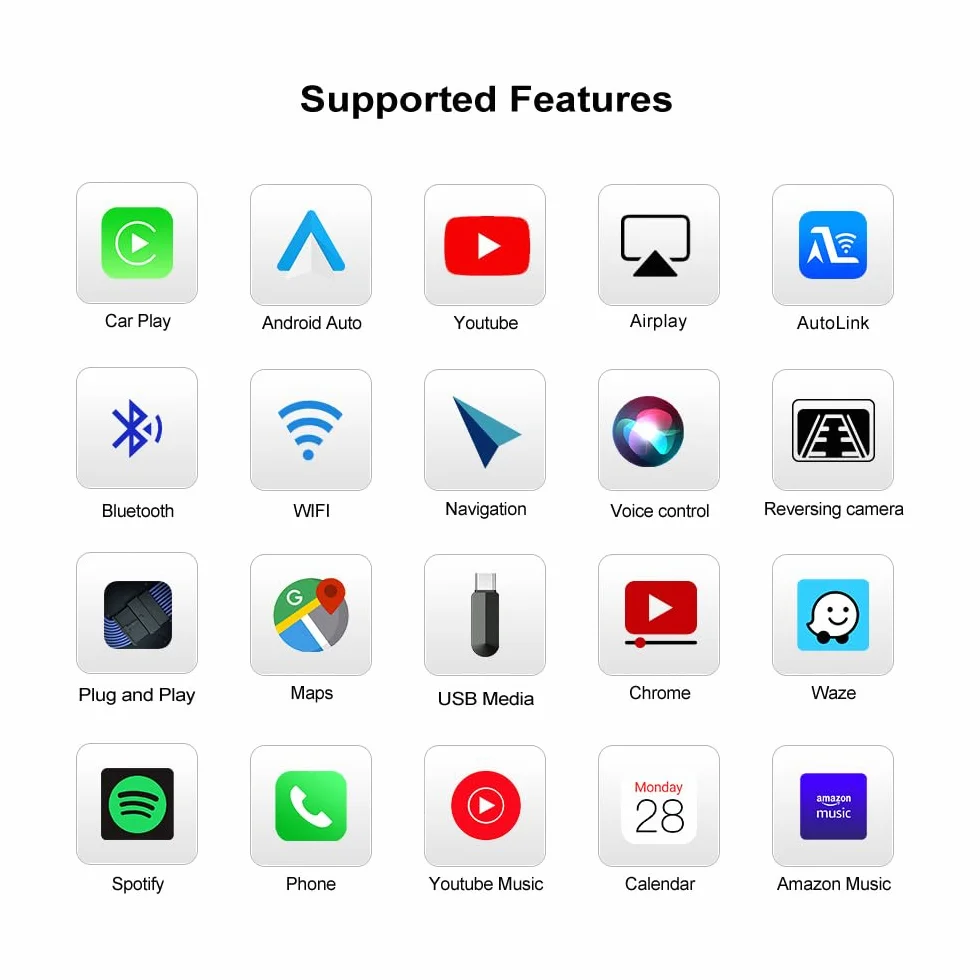 Andream Bezprzewodowy adapter interfejsu CarPlay Android Auto MMI kompatybilny z BMW CIC System Seria 1 2 3 4 5 7 X1 X3 X4 X5 X6 X7 Mini I3 Z4 I8